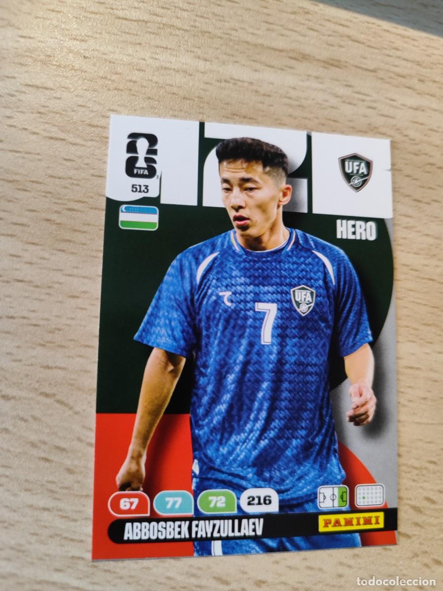Cromos de F&uacute;tbol: 513 WORLD CUP 2026 ABBOSBEK FAYZULLAEV UZBEKISTAN HERO ADRENALYN MUNDIAL PANINI 26
