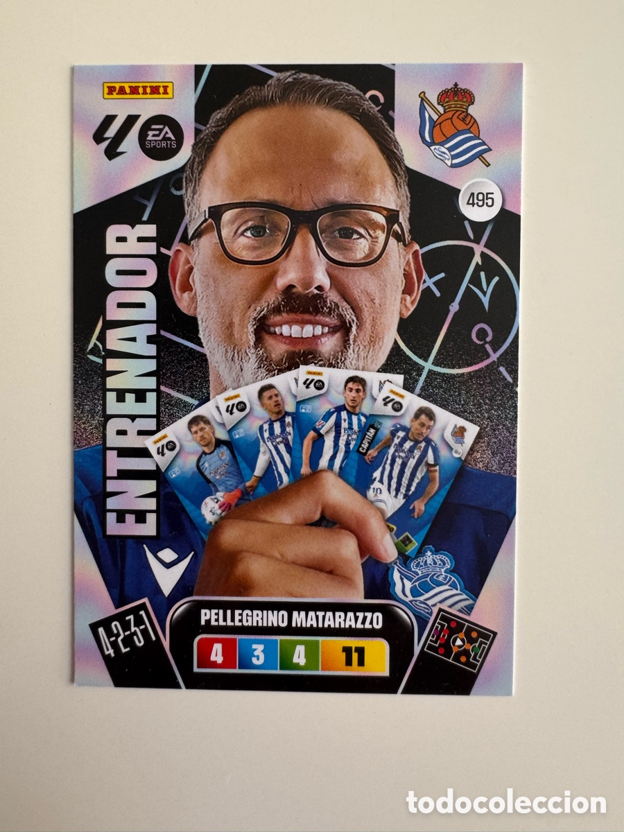 Cromos de Futebol: PANINI ADRENALYN XL LIGA 2025-2026 25-26 &ndash; Pellegrino Matarazzo Real Sociedad N&ordm; 495 &ndash; Entrenador