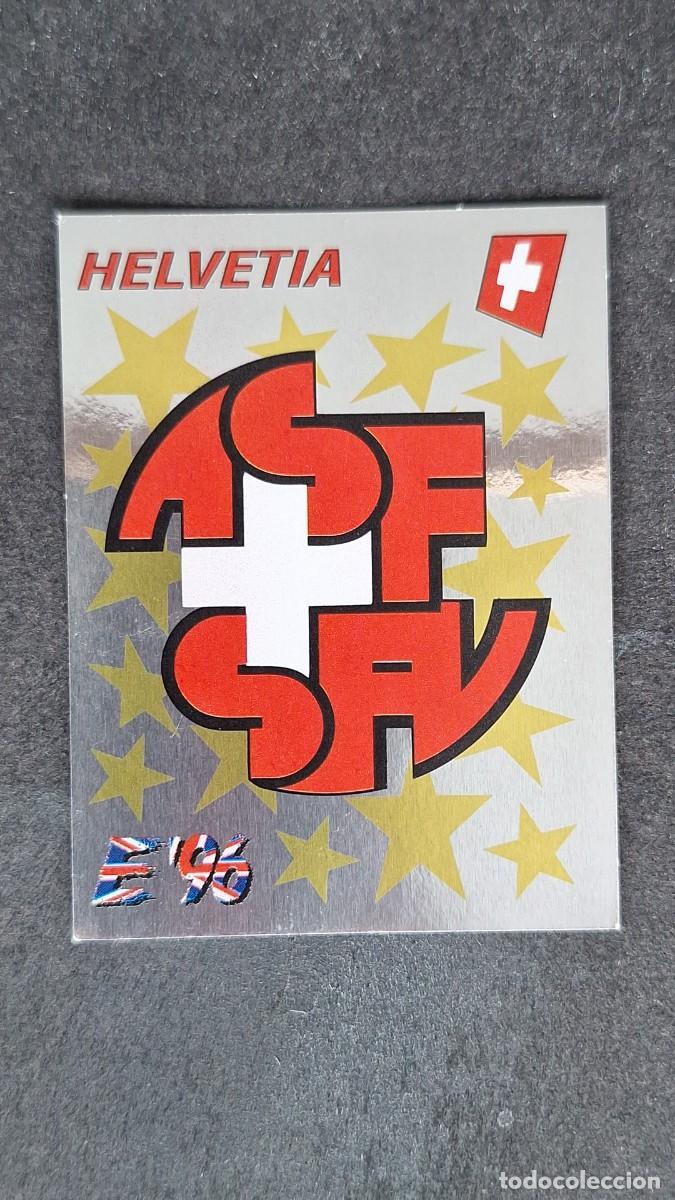 Cromos de F&uacute;tbol: L2 ESCUDO SELECCION SUIZA 55 EUROCOPA 1996 EURO 96 PANINI NUNCA PEGADO SIN PEGAR