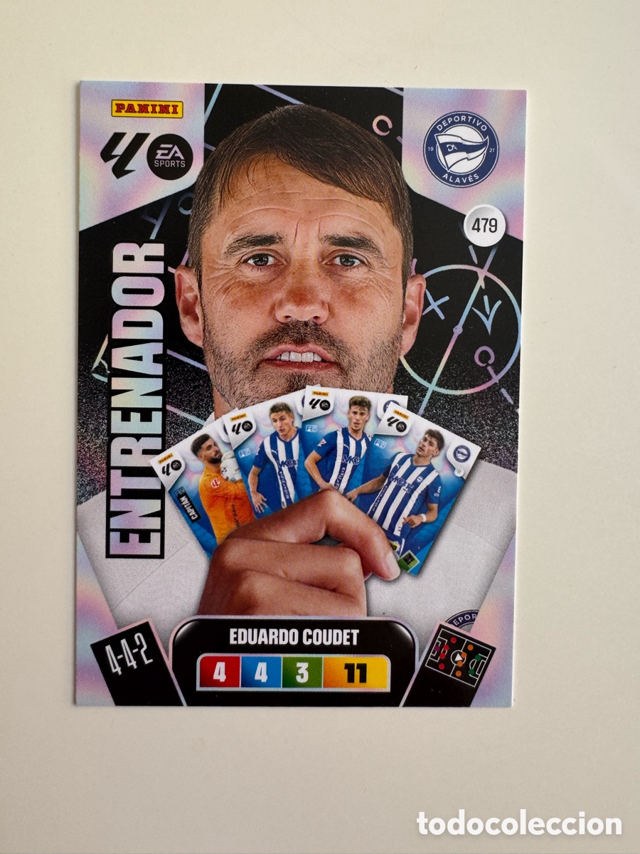 Cromos de F&uacute;tbol: PANINI ADRENALYN XL LIGA 2025-2026 25-26 &ndash; Eduardo Coudet Deportivo Alav&eacute;s N&ordm; 479 &ndash; Entrenador