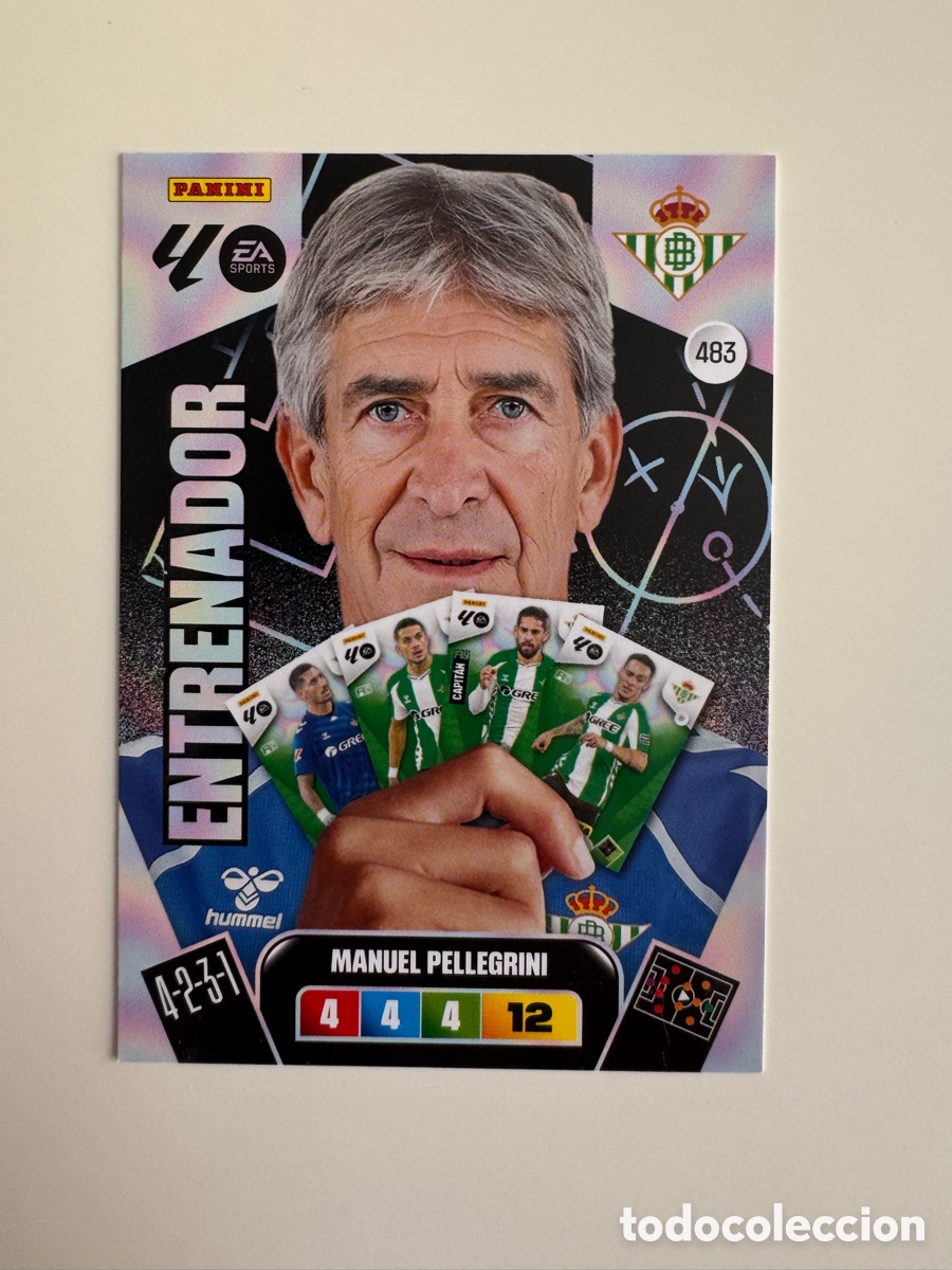 Cromos de F&uacute;tbol: PANINI ADRENALYN XL LIGA 2025-2026 25-26 &ndash; Manuel Pellegrini Real Betis N&ordm; 483 &ndash; Entrenador