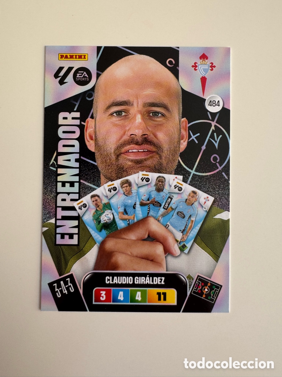 Cromos de F&uacute;tbol: PANINI ADRENALYN XL LIGA 2025-2026 25-26 &ndash; Claudio Gir&aacute;ldez RC Celta de Vigo N&ordm; 484 &ndash; Entrenador