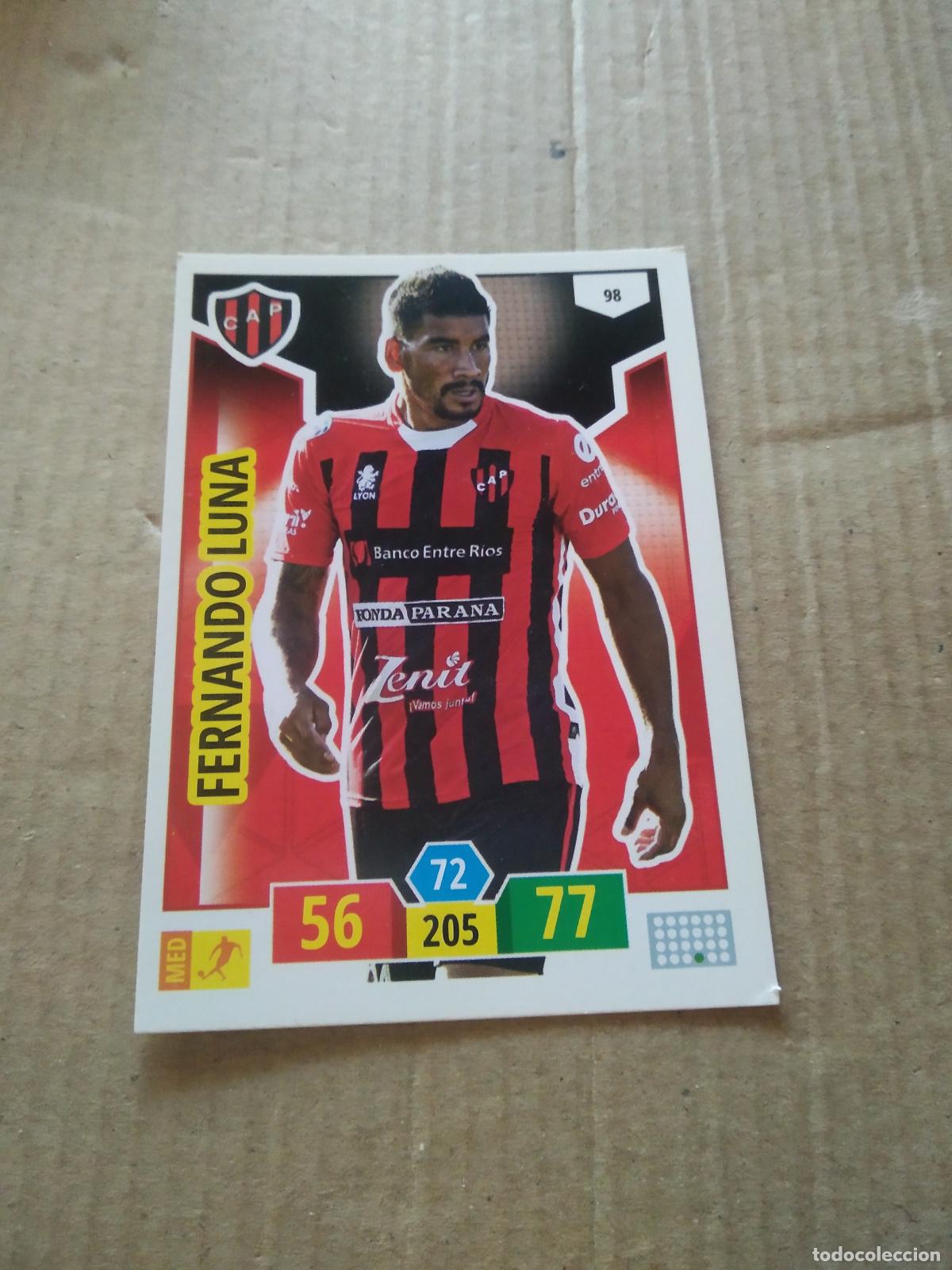 Cromos de F&uacute;tbol: 98 fernando luna PATRONATO CROMO FUTBOL ARGENTINO PANINI LIGA ARGENTINA 2020 ADRENALYN