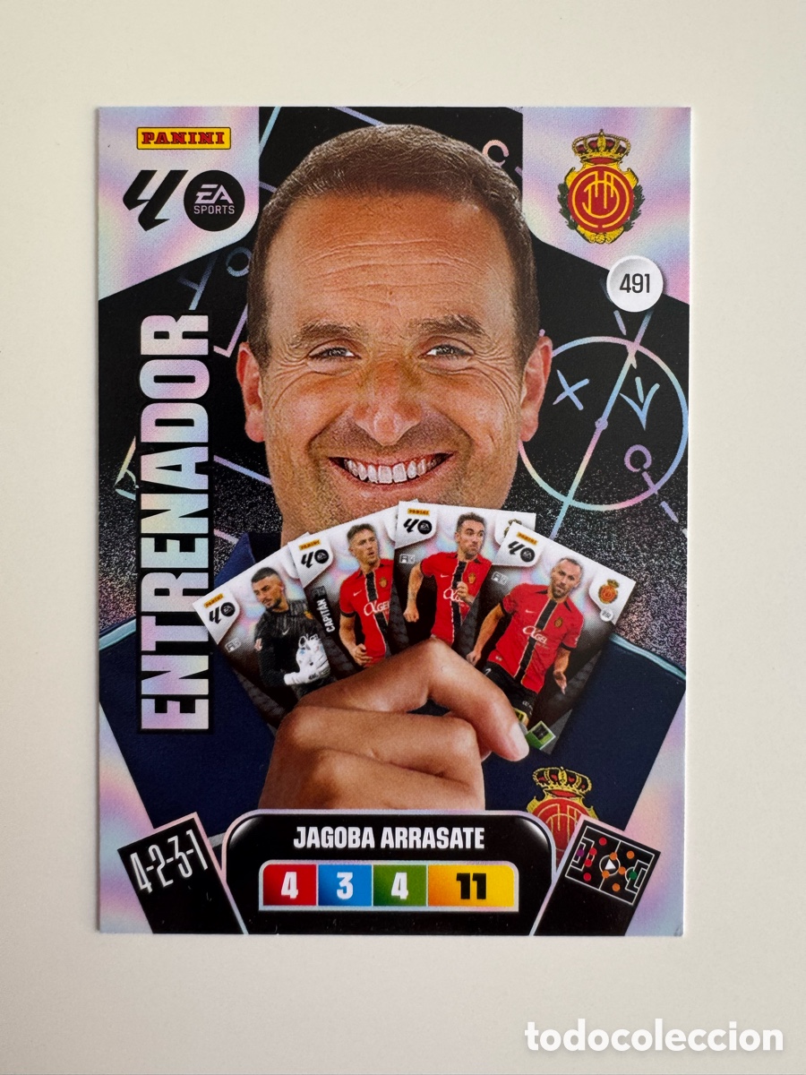 Cromos de F&uacute;tbol: PANINI ADRENALYN XL LIGA 2025-2026 25-26 &ndash; Jagoba Arrasate RCD Mallorca N&ordm; 491 &ndash; Entrenador