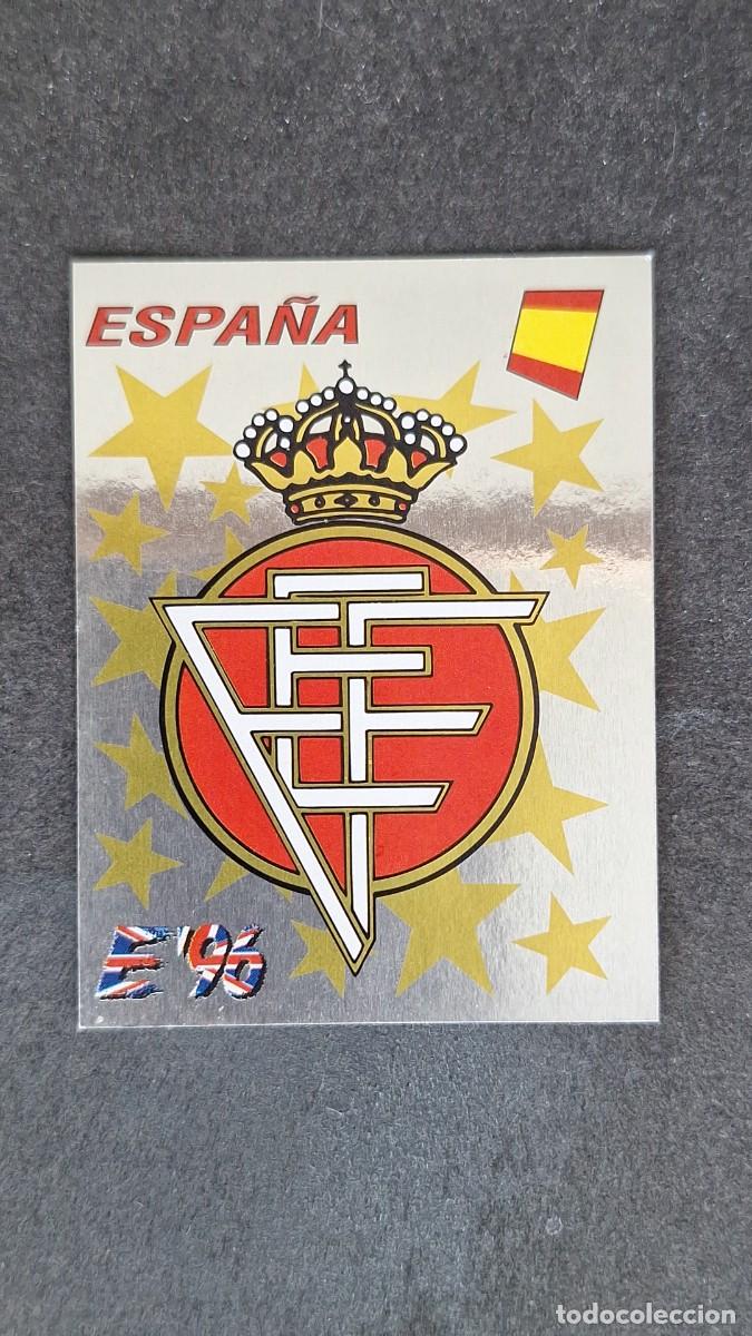 Cromos de F&uacute;tbol: L2 ESCUDO SELECCION ESPA&Ntilde;A 115 EUROCOPA 1996 EURO 96 PANINI NUNCA PEGADO SIN PEGAR