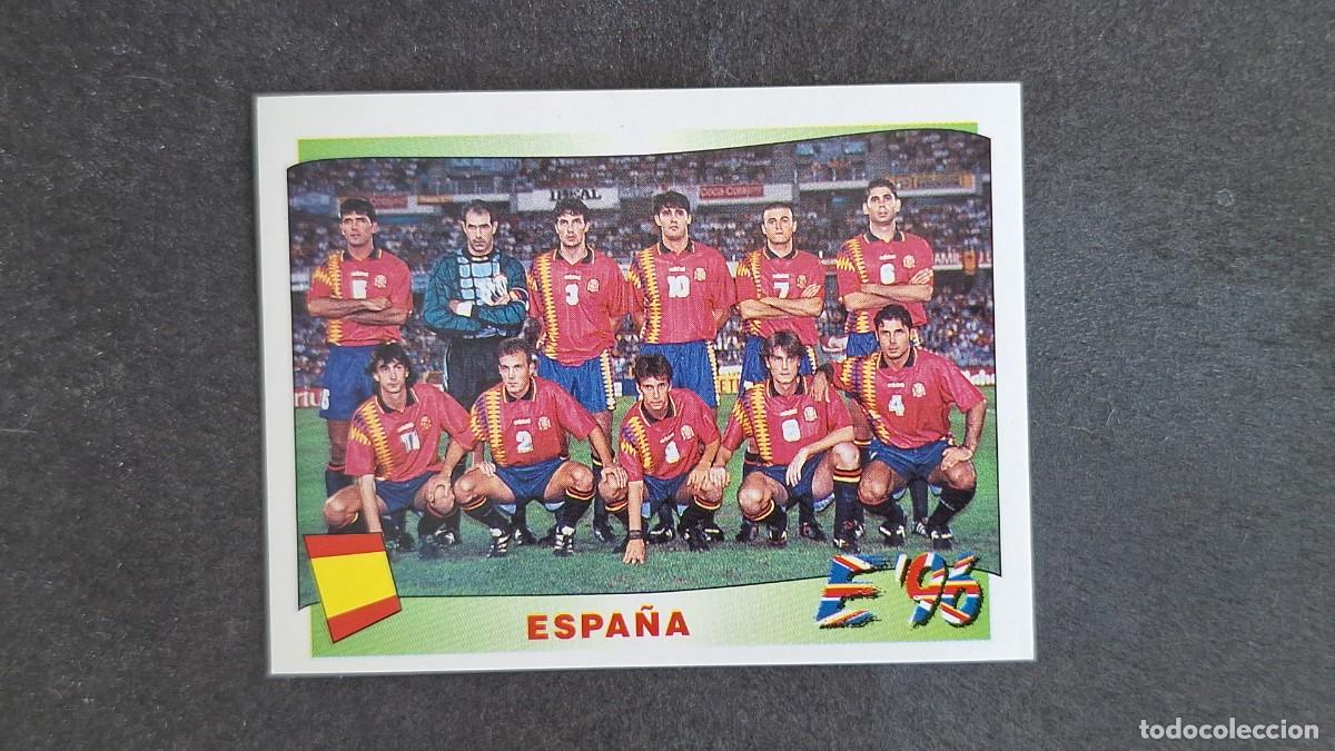 Cromos de F&uacute;tbol: L2 EQUIPO SELECCION ESPA&Ntilde;A 116 EUROCOPA 1996 EURO 96 PANINI NUNCA PEGADO SIN PEGAR