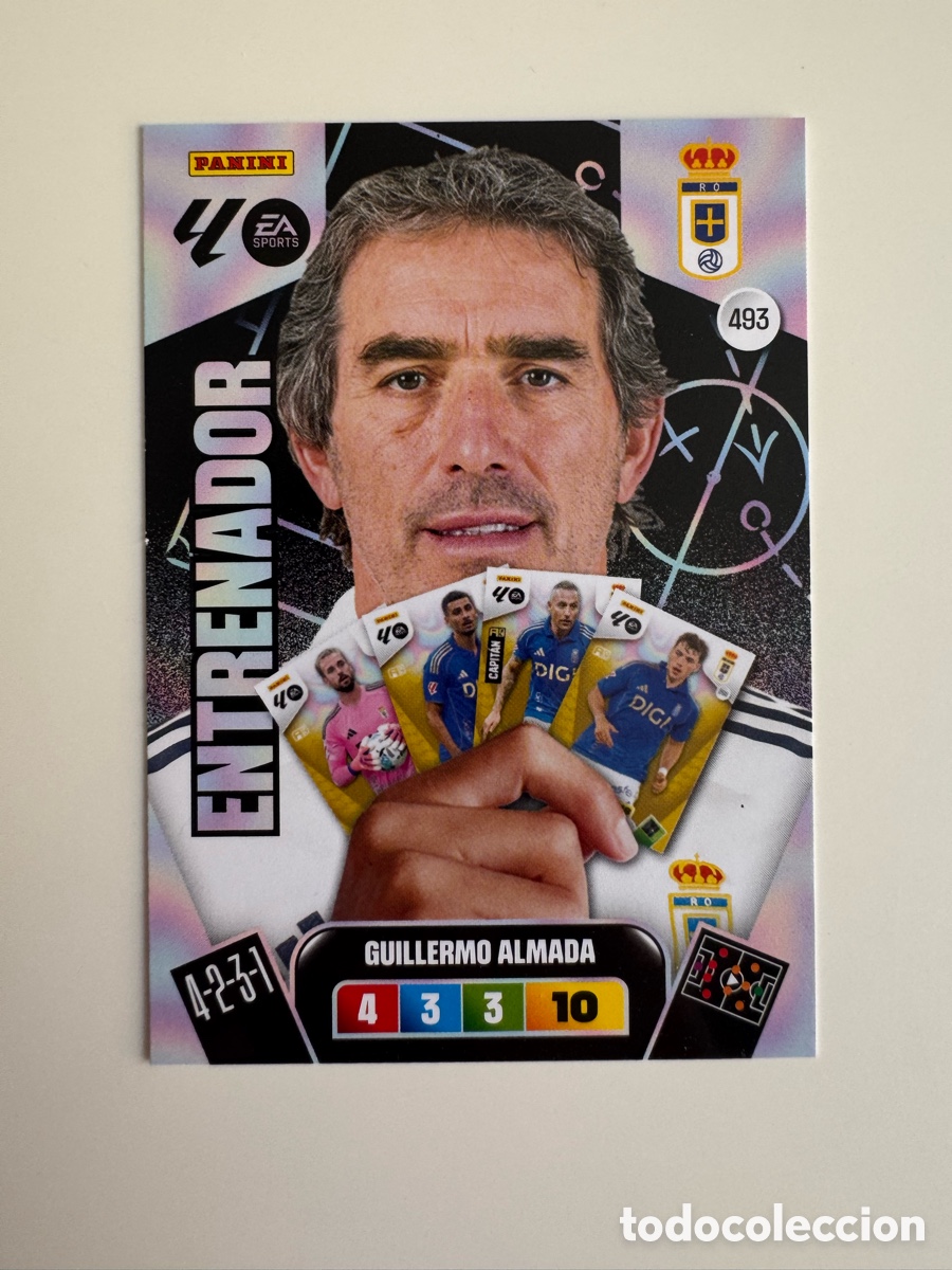 Football Stickers: PANINI ADRENALYN XL LIGA 2025-2026 25-26 &ndash; Guillermo Almada Real Oviedo N&ordm; 493 &ndash; Entrenador