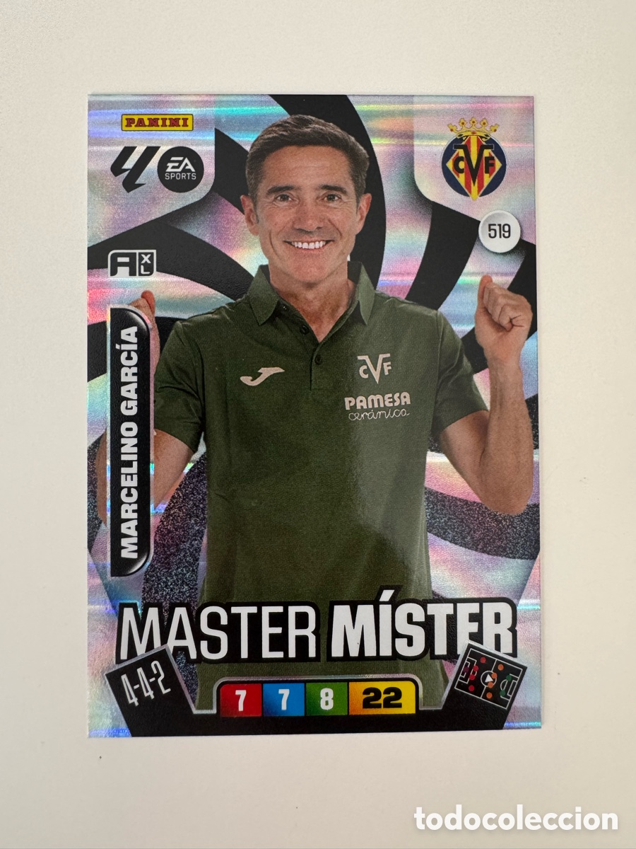 Fu&szlig;ball-Sticker: PANINI ADRENALYN XL 2025-2026 25-26 &ndash; MASTER MISTER &ndash; Marcelino Garc&iacute;a Villarreal CF N&ordm; 519