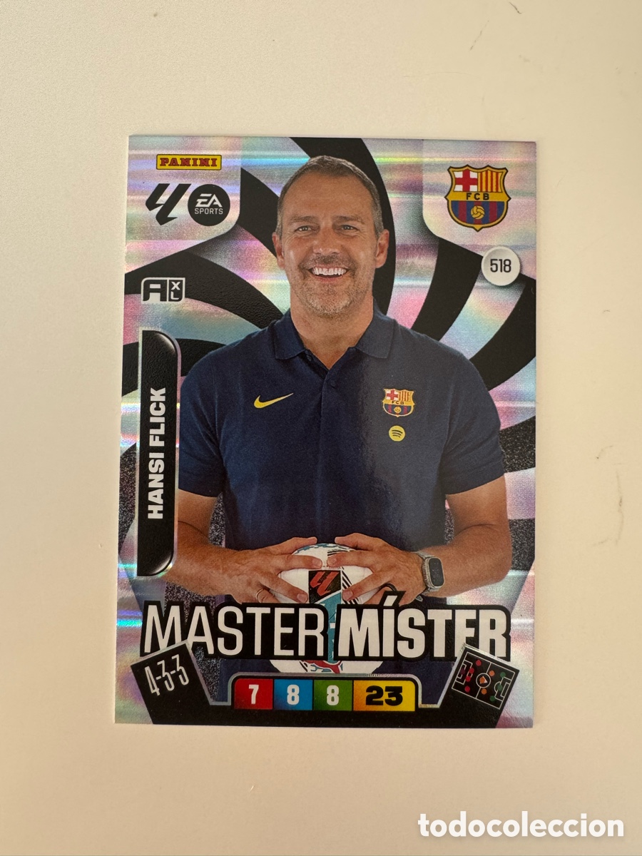 Cromos de F&uacute;tbol: PANINI ADRENALYN XL 2025-2026 25-26 &ndash; MASTER MISTER &ndash; Hansi Flick FC Barcelona N&ordm; 518
