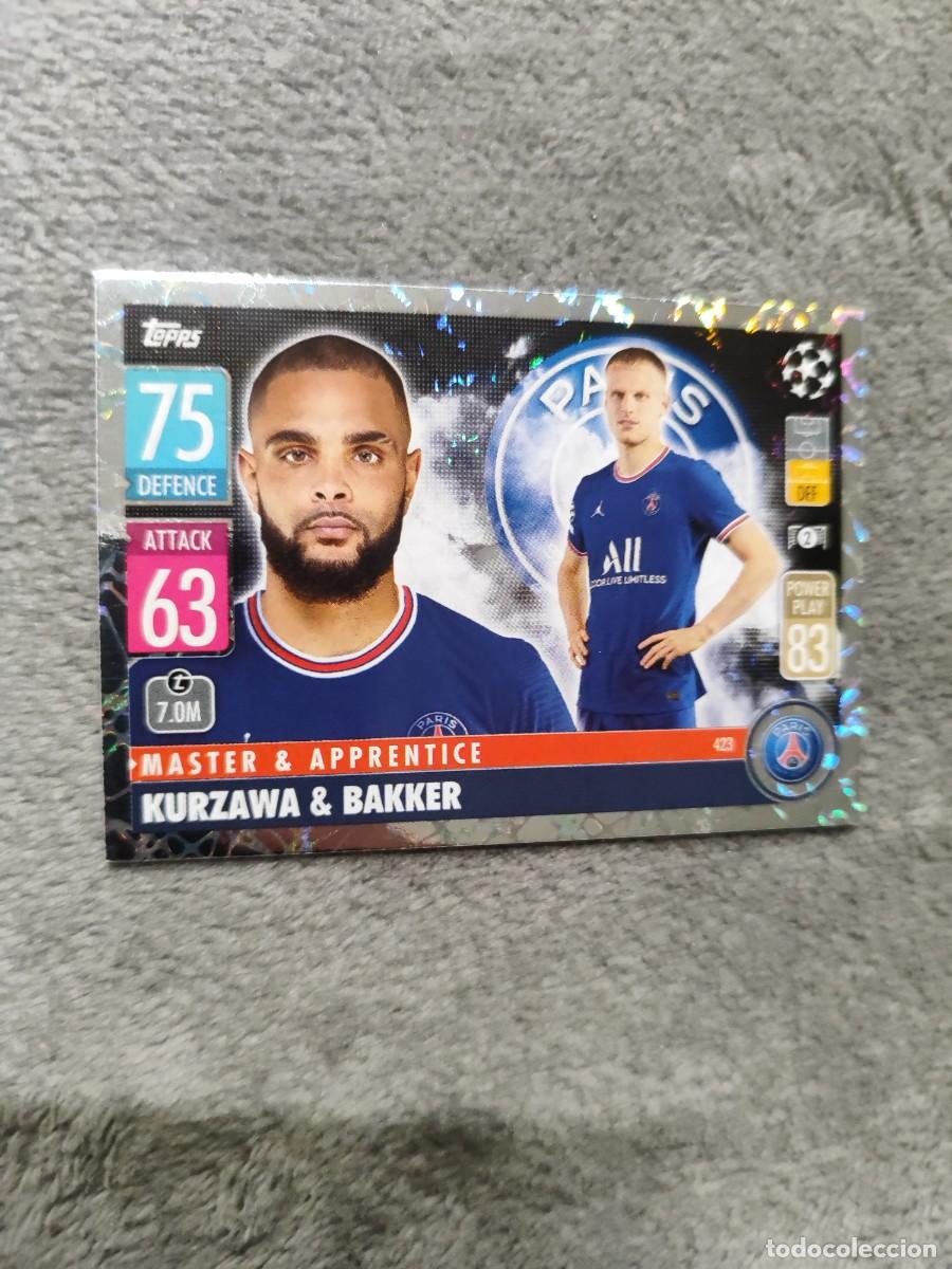 Cromos de F&uacute;tbol: 423 UCL MATCH ATTAX 21 22 LAYVIN KURZAWA & MITCHEL BAKKER PARIS SAINT-GERMAIN TOPPS 2021 2022 CHAMPI