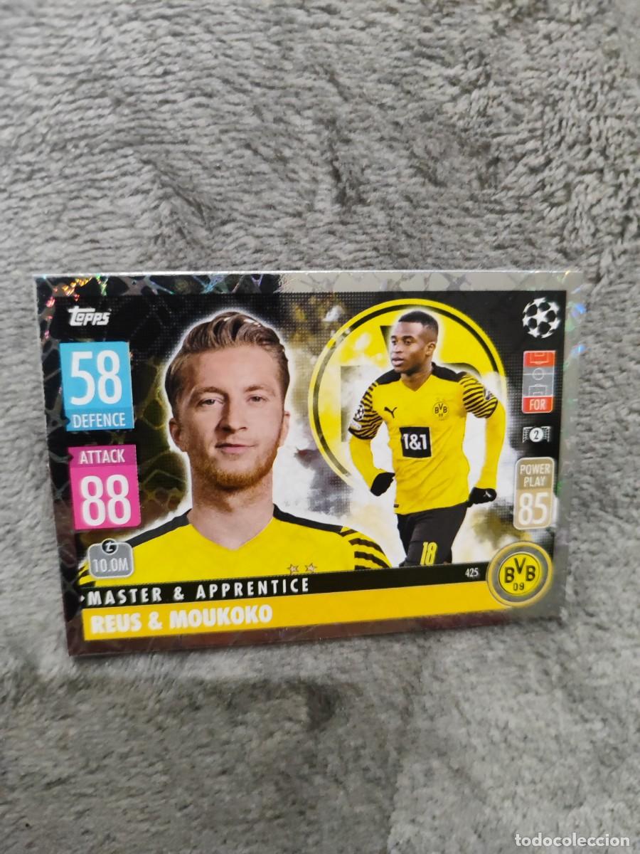 Cromos de F&uacute;tbol: 425 UCL MATCH ATTAX 21 22 MARCO REUS & YOUSSOUFA MOUKOKO BORUSSIA DORTMUND TOPPS 2021 2022 CHAMPIONS