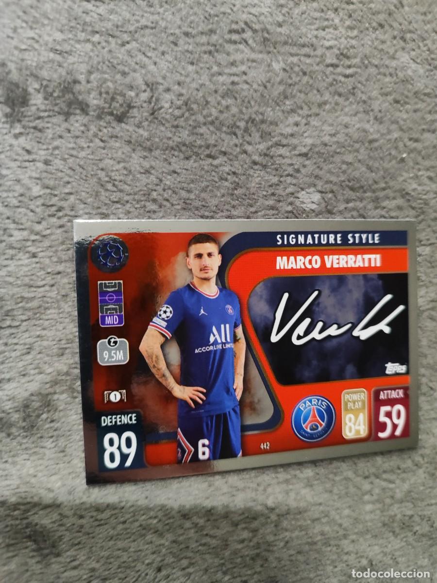 Cromos de F&uacute;tbol: 442 UCL MATCH ATTAX 21 22 MARCO VERRATTI PARIS SAINT-GERMAIN TOPPS 2021 2022 CHAMPIONS LEAGUE