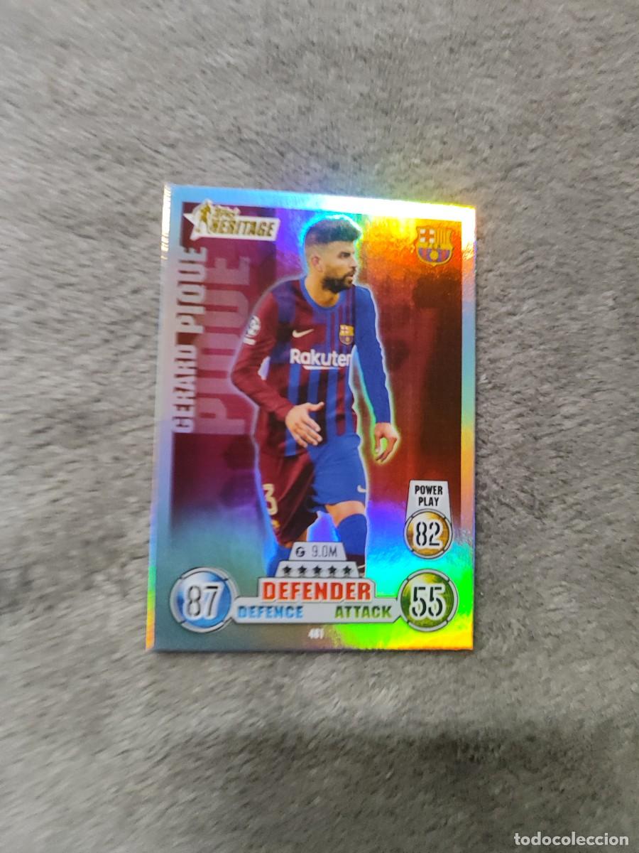 Cromos de F&uacute;tbol: 481 UCL MATCH ATTAX 21 22 GERARD PIQU&Eacute; FC BARCELONA HERITAGE TOPPS 2021 2022 CHAMPIONS LEAGUE
