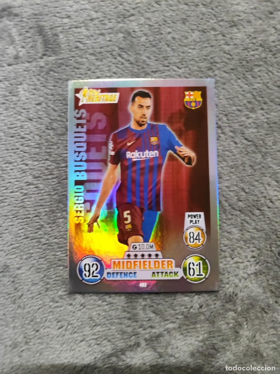 Cromos de F&uacute;tbol: 482 UCL MATCH ATTAX 21 22 SERGIO BUSQUETS FC BARCELONA HERITAGE TOPPS 2021 2022 CHAMPIONS LEAGUE
