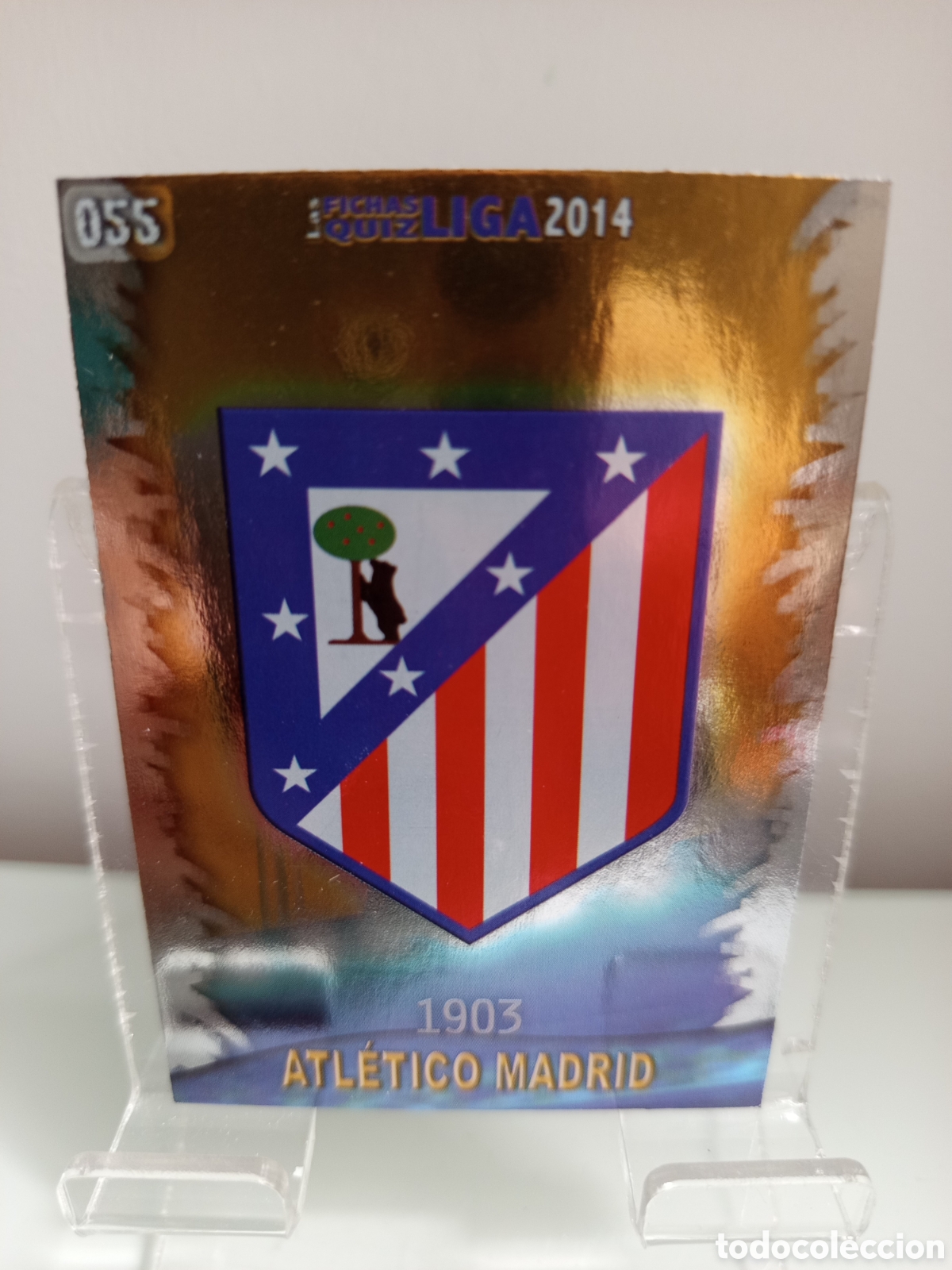 Fu&szlig;ball-Sticker: ❇️ CROMO CARD ⚽ ESCUDO ATL&Eacute;TICO MADRID 55 FICHAS LIGA QUIZ GAME 2014 13 14 2013 2014 MUNDICROMO ❇️