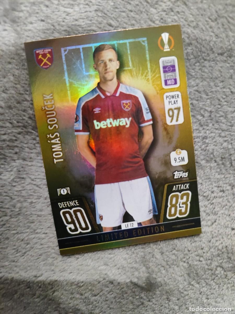 Cromos de F&uacute;tbol: LE12 UCL MATCH ATTAX 21 22 TOM&Aacute;&Scaron; SOUČEK WEST HAM UNITED LIMITED EDITION / GOLD TOPPS 2021 2022 CHAMP