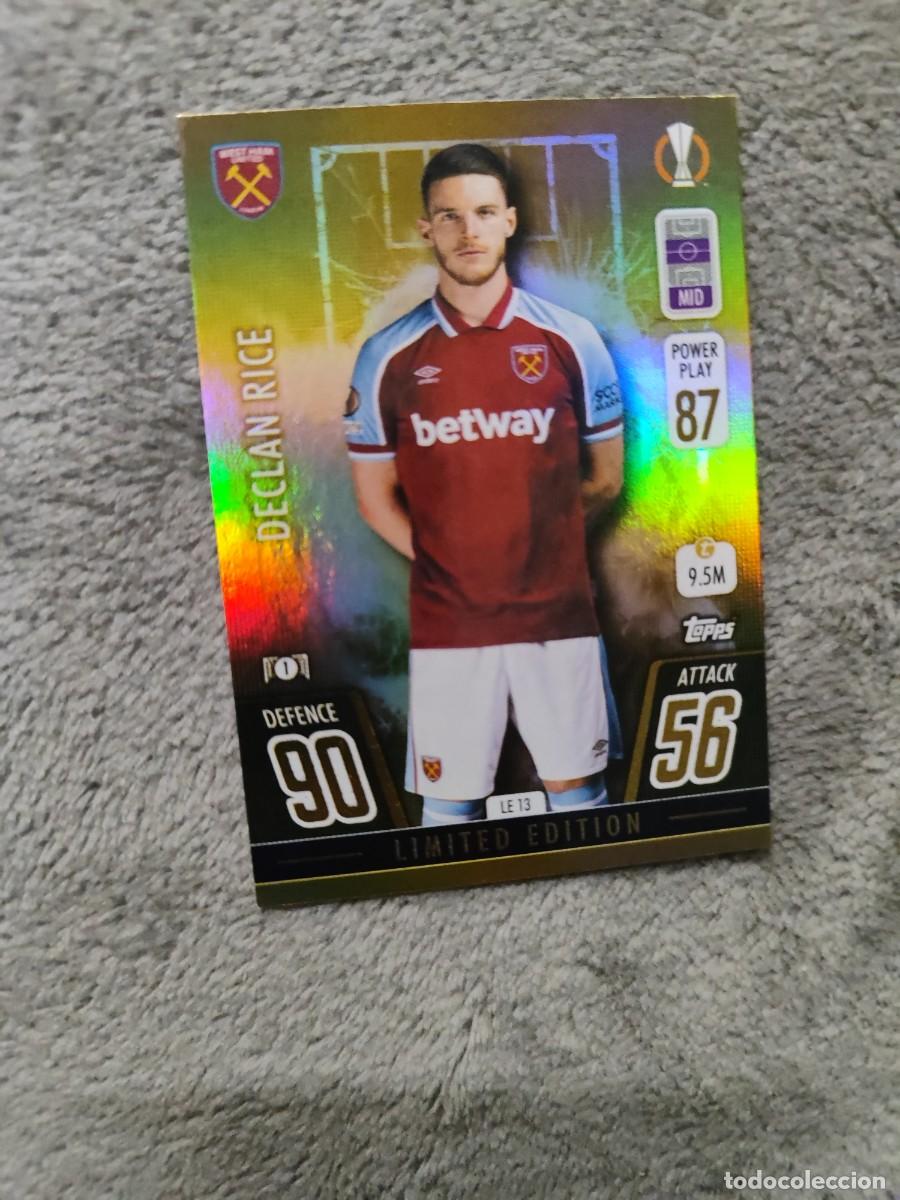 Cromos de F&uacute;tbol: LE13 UCL MATCH ATTAX 21 22 DECLAN RICE WEST HAM UNITED LIMITED EDITION / GOLD TOPPS 2021 2022 CHAMPI