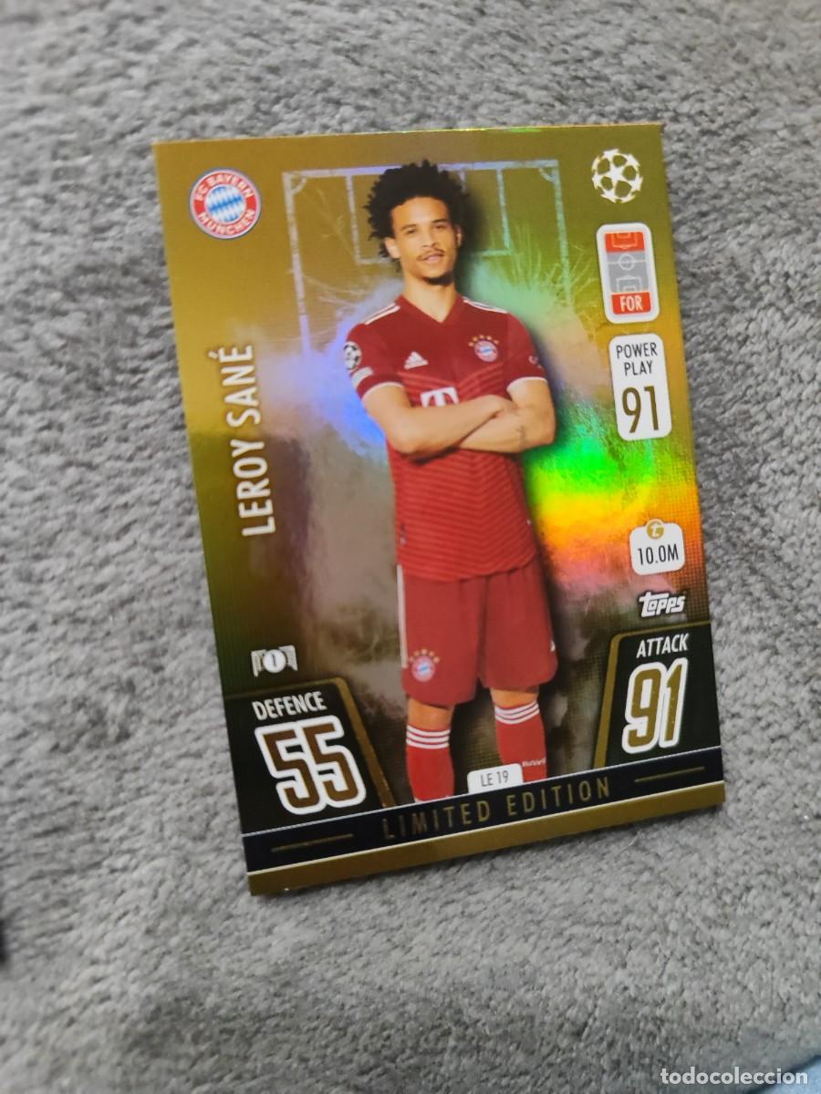 Cromos de F&uacute;tbol: LE19 UCL MATCH ATTAX 21 22 LEROY SAN&Eacute; FC BAYERN M&Uuml;NCHEN LIMITED EDITION / GOLD TOPPS 2021 2022 CHAMP