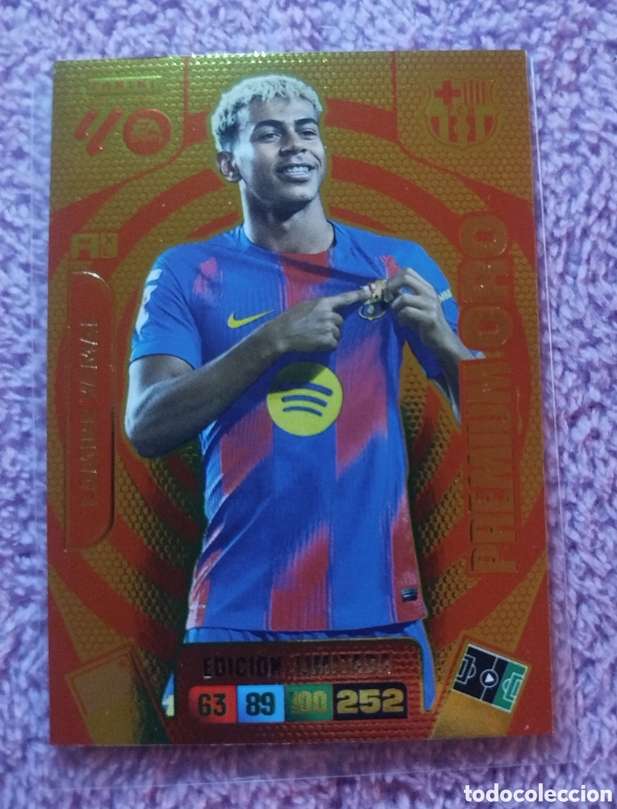 Cromos de F&uacute;tbol: Cromo de futbol. Lamine Yamal Oro