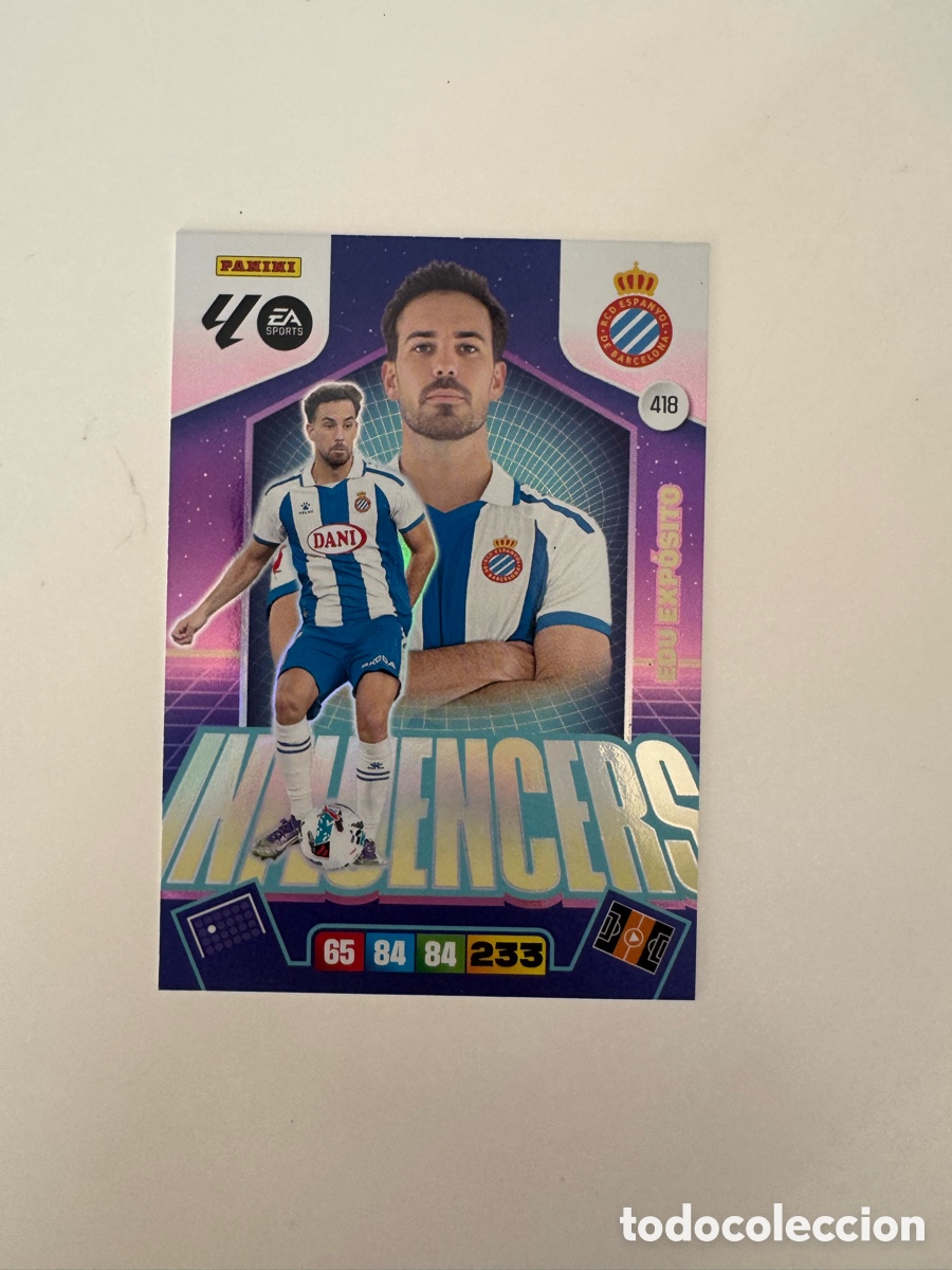 Cromos de F&uacute;tbol: PANINI ADRENALYN XL LIGA EA SPORTS 2025-2026 25-26 &ndash; INFLUENCERS &ndash; Edu Exp&oacute;sito RCD Espanyol N&ordm; 418