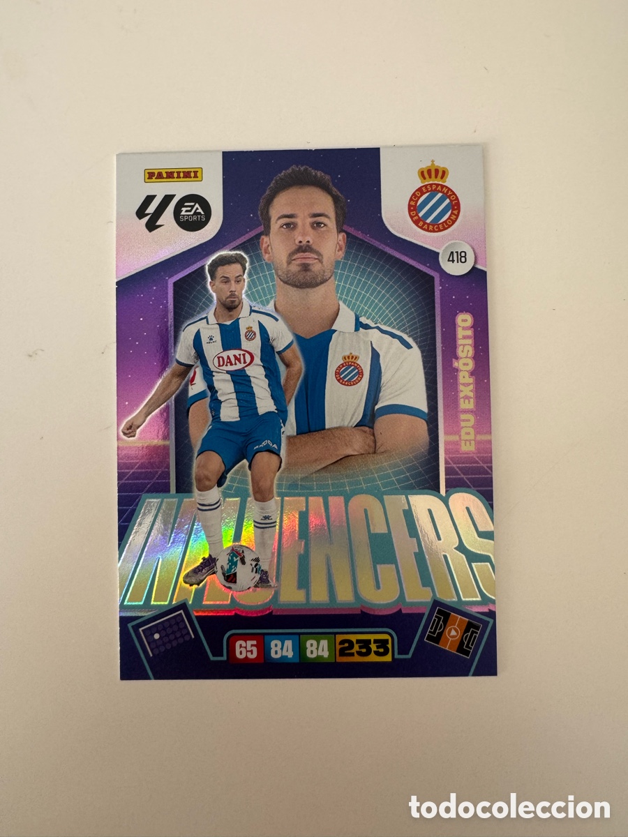 Cromos de F&uacute;tbol: PANINI ADRENALYN XL LIGA EA SPORTS 2025-2026 25-26 &ndash; INFLUENCERS &ndash; Edu Exp&oacute;sito RCD Espanyol N&ordm; 418