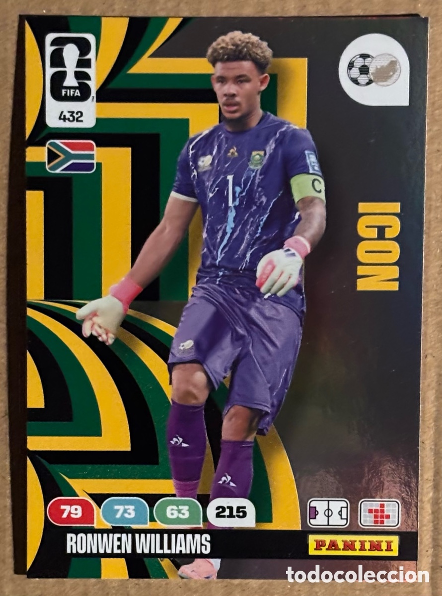 Cromos de F&uacute;tbol: RONWEN WILLIAMS (SUD&Aacute;FRICA). CARTA ICON PANINI ADRENALYN XL FIFA WORLD CUP 2026. #432.
