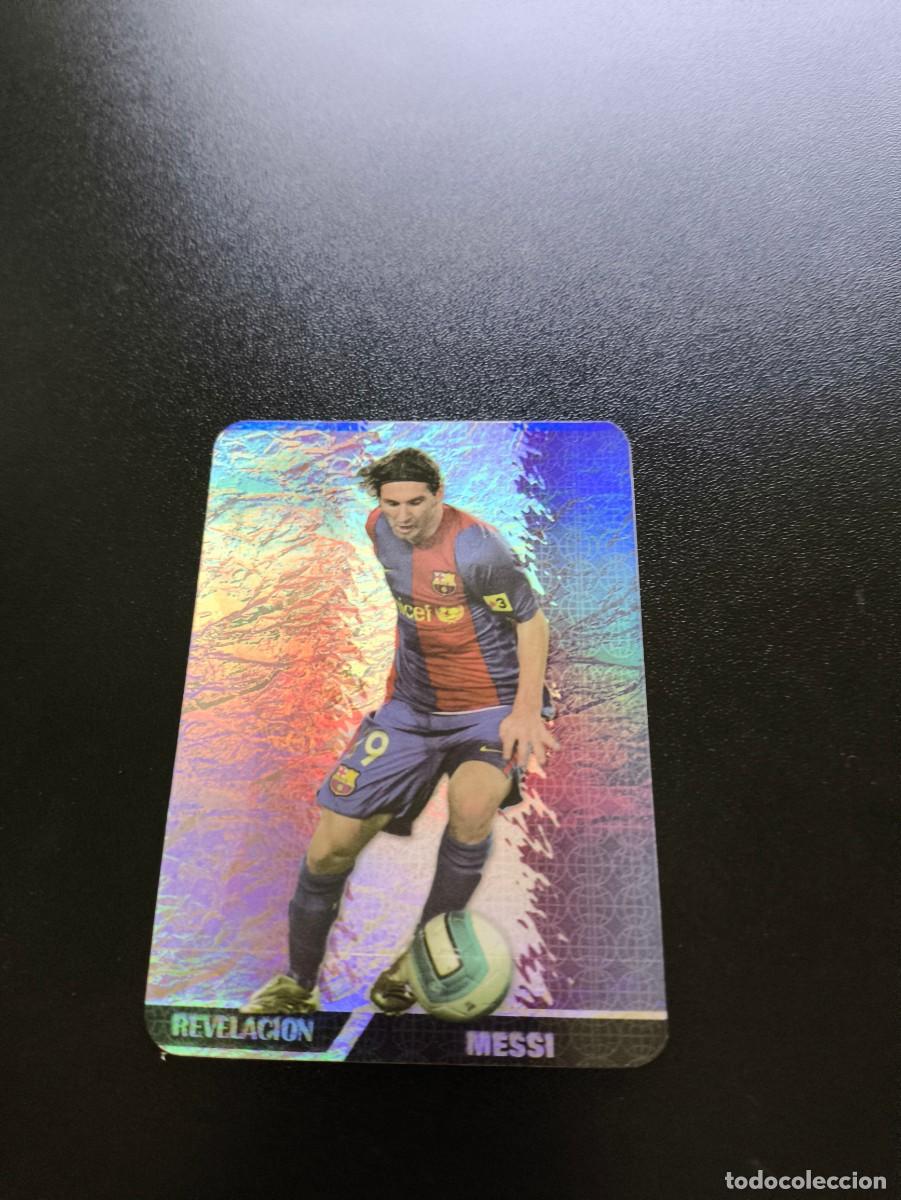 Cromos de F&uacute;tbol: 542 MESSI BARCELONA REVELACION JASPEADO HORIZONTAL MUNDICROMO LIGA 2007 2008 NO PANINI ESTE