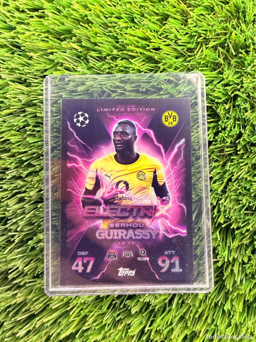 Cartes &agrave; collectionner de Football: N&ordm; LE12 Serhou Guirassy Limited Edition ElectriX Borussia de Dortmund Match Attax Extra 25 26