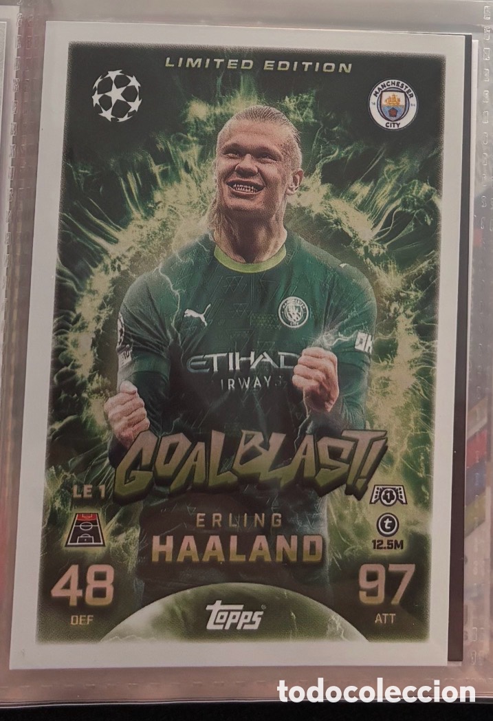 Cromos de F&uacute;tbol: ERLING HAALAND MANCHESTER CITY LIMITED EDITION GOALBLAST TOPPS EDICI&Oacute;N LIMITADA