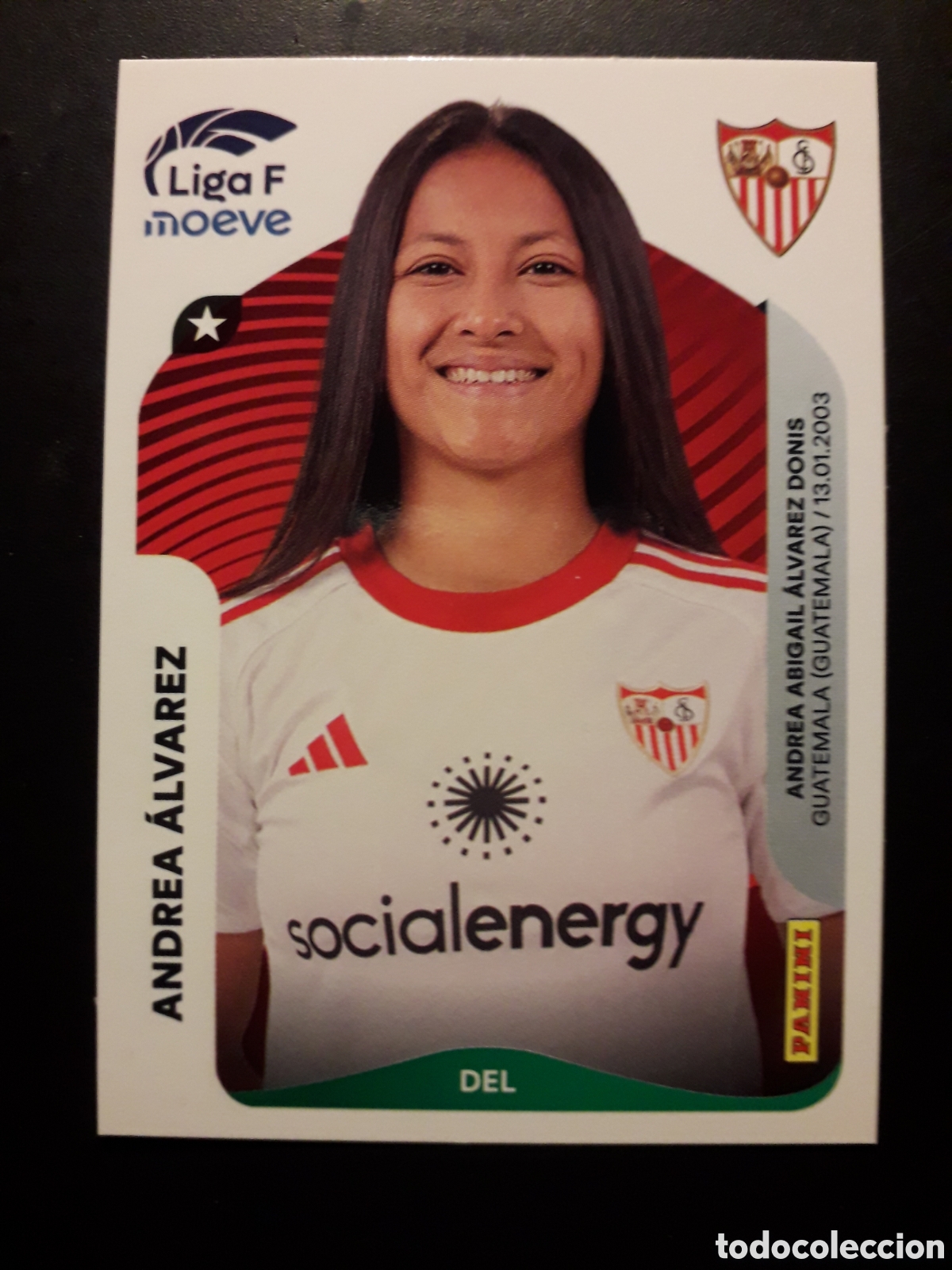 Fu&szlig;ball-Sticker: ANDREA &Aacute;LVAREZ SEVILLA N&deg; 318 LIGA F FEMENINA 2025 2026 25 26 PANINI SIN PEGAR PEDIDO M&Iacute;NIMO 3&euro;