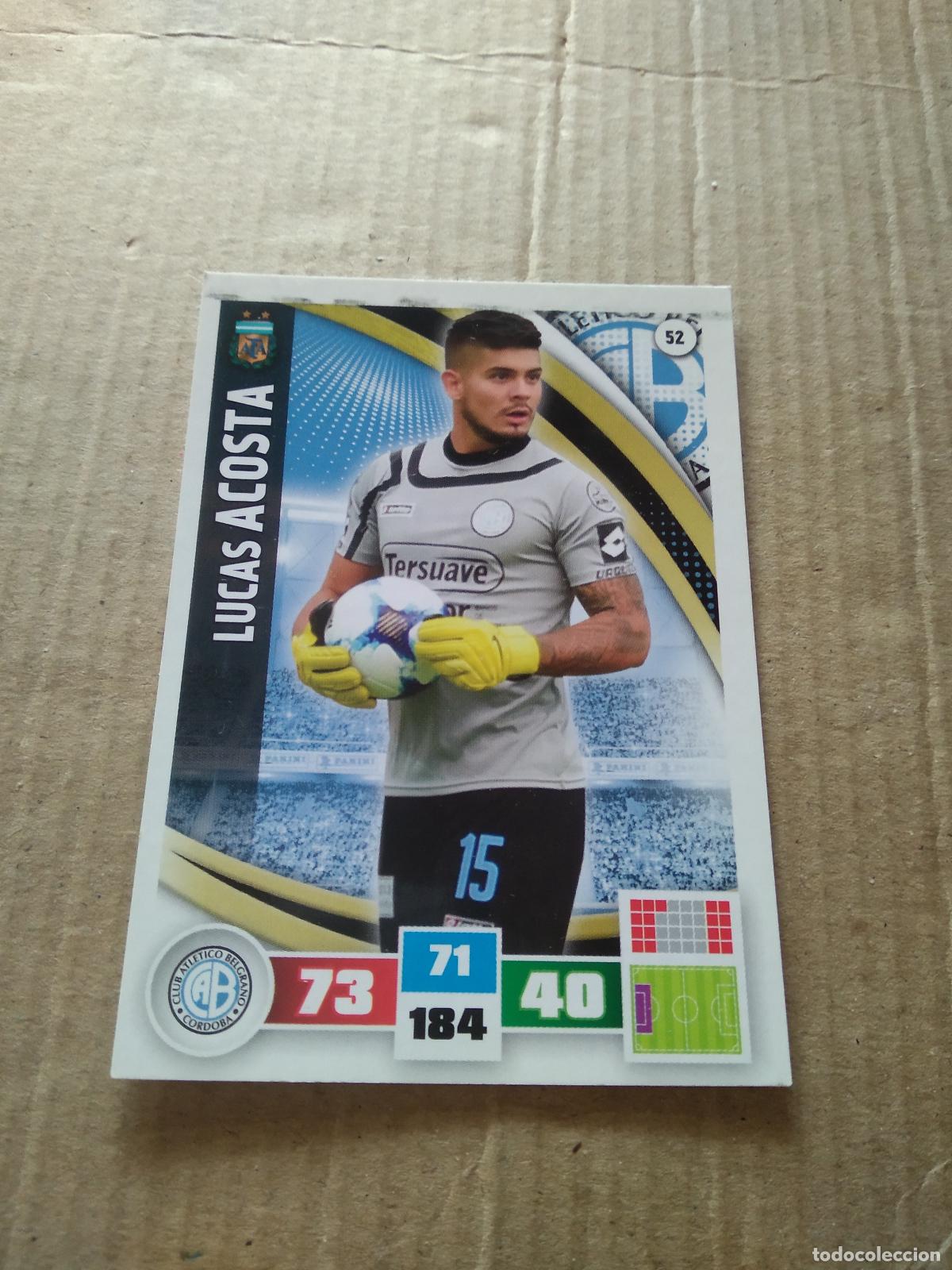 Cromos de F&uacute;tbol: 52 LUCAS ACOSTA BELGRANO CROMO FUTBOL ARGENTINO PANINI LIGA ARGENTINA 2017 ADRENALYN