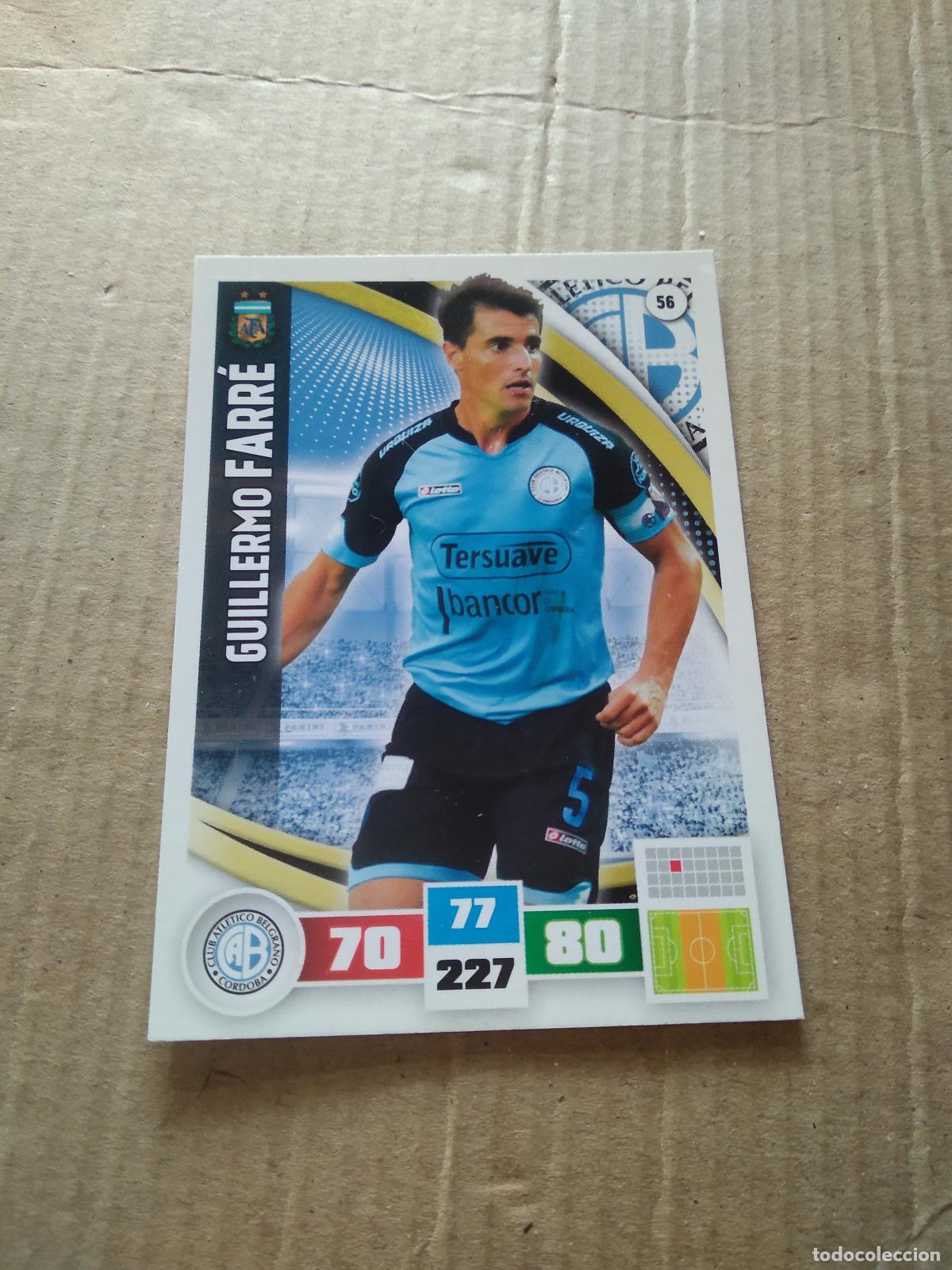 Cromos de F&uacute;tbol: 56 GUILLERMO FARRE BELGRANO CROMO FUTBOL ARGENTINO PANINI LIGA ARGENTINA 2017 ADRENALYN