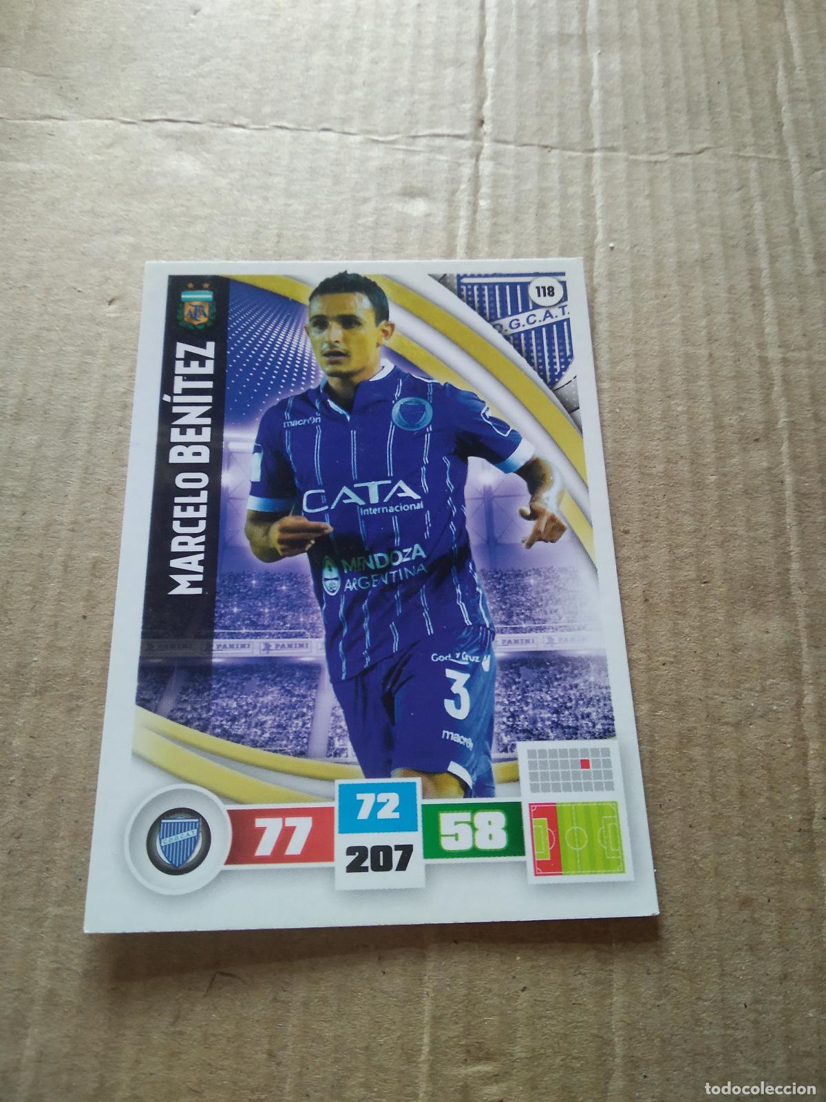 Cartes &agrave; collectionner de Football: 118 MARCELO BENITEZ GODOY CRUZ CROMO FUTBOL ARGENTINO PANINI LIGA ARGENTINA 2017 ADRENALYN