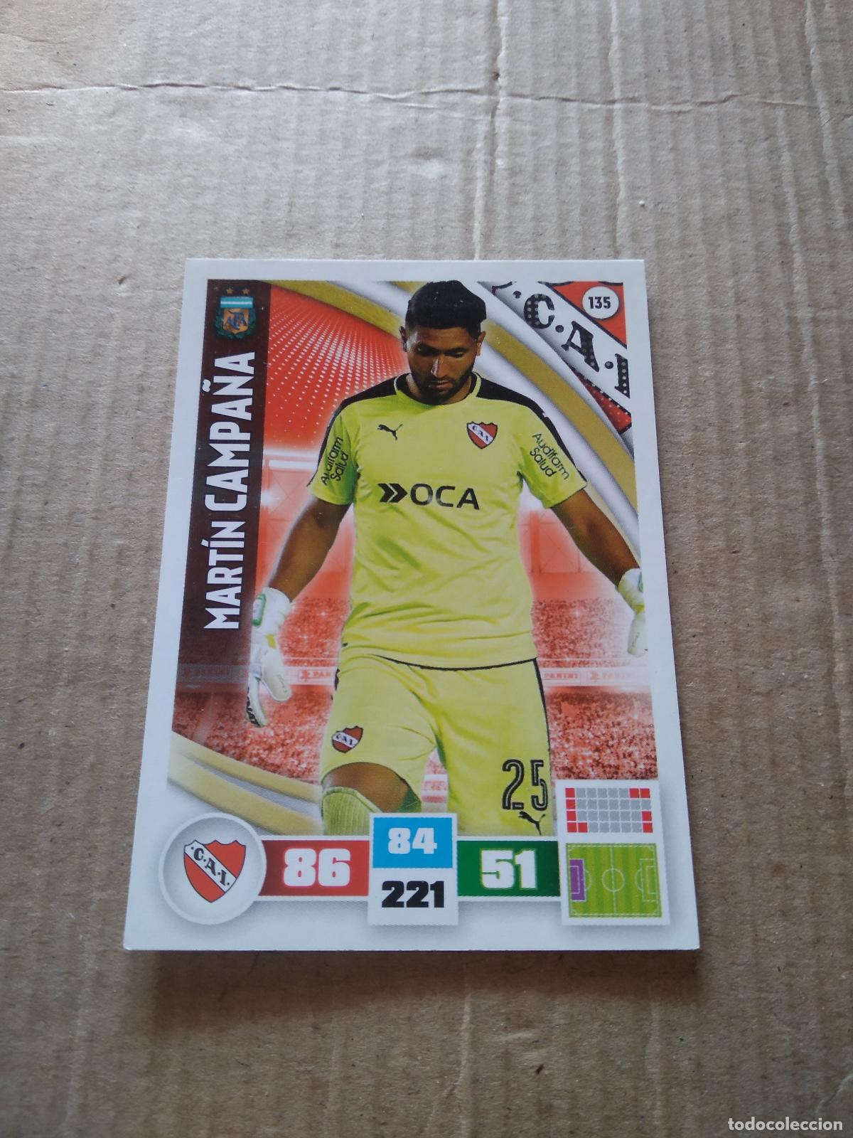 Fu&szlig;ball-Sticker: 135 MARTIN CAMPA&Ntilde;A INDEPENDIENTE CROMO FUTBOL ARGENTINO PANINI LIGA ARGENTINA 2017 ADRENALYN