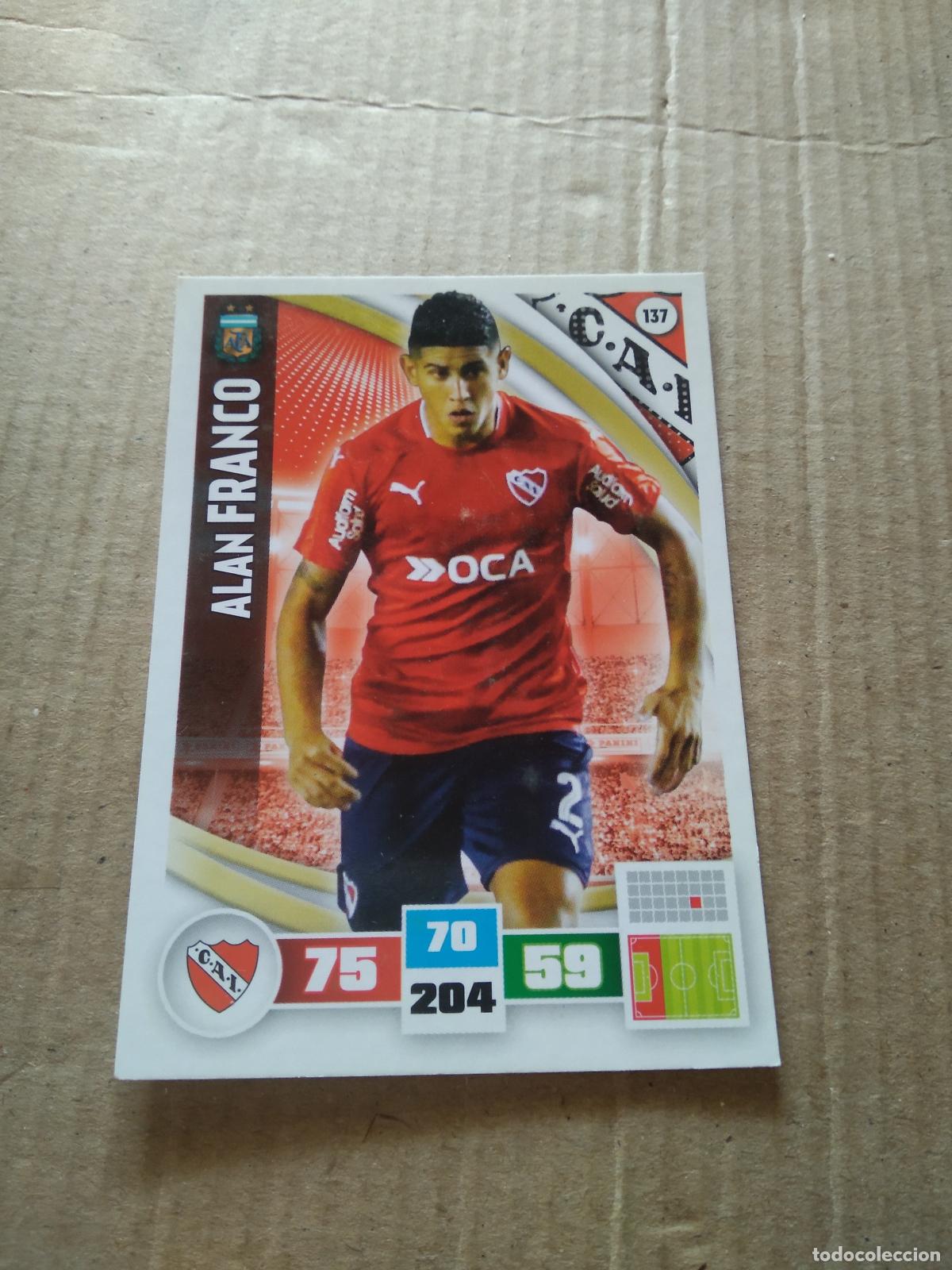 Fu&szlig;ball-Sticker: 137 ALAN FRANCO INDEPENDIENTE CROMO FUTBOL ARGENTINO PANINI LIGA ARGENTINA 2017 ADRENALYN