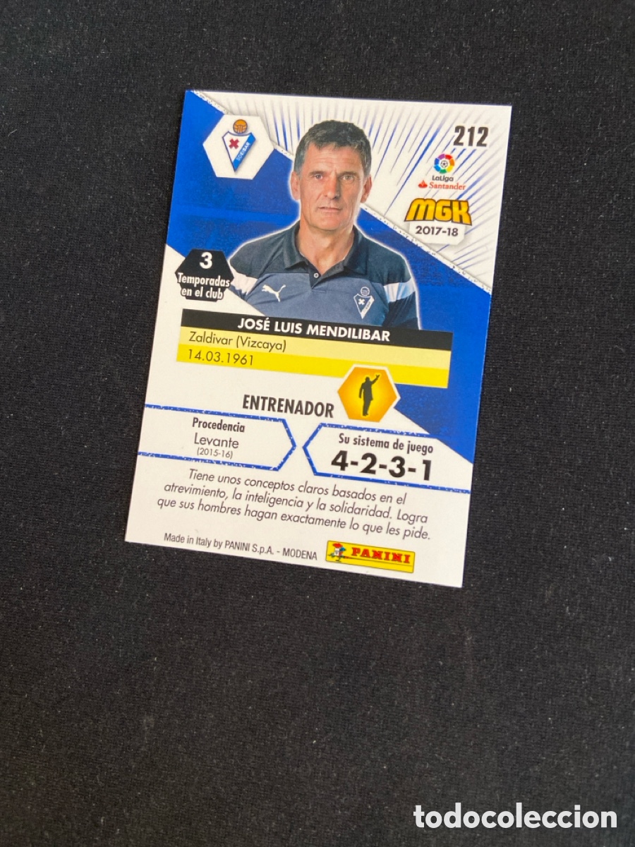 Cromos de f&uacute;tbol: JOSE LUIS MENDILIBAR 212 (EIBAR) - Foto 2