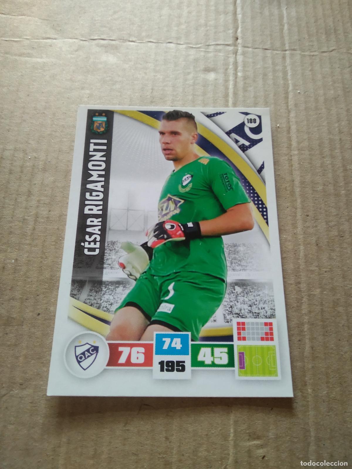 Cromos de F&uacute;tbol: 188 CESAR RIGAMONTI QUILMES CROMO FUTBOL ARGENTINO PANINI LIGA ARGENTINA 2017 ADRENALYN