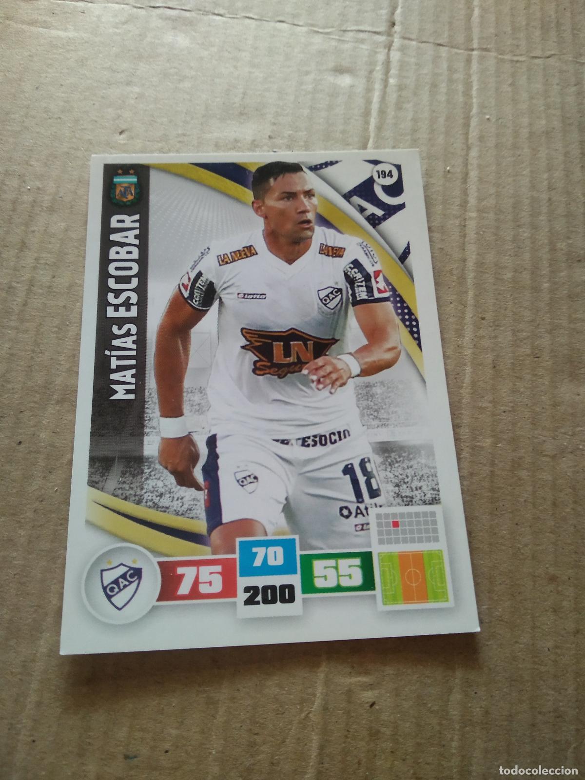 Cromos de F&uacute;tbol: 194 MATIAS ESCOBAR QUILMES CROMO FUTBOL ARGENTINO PANINI LIGA ARGENTINA 2017 ADRENALYN