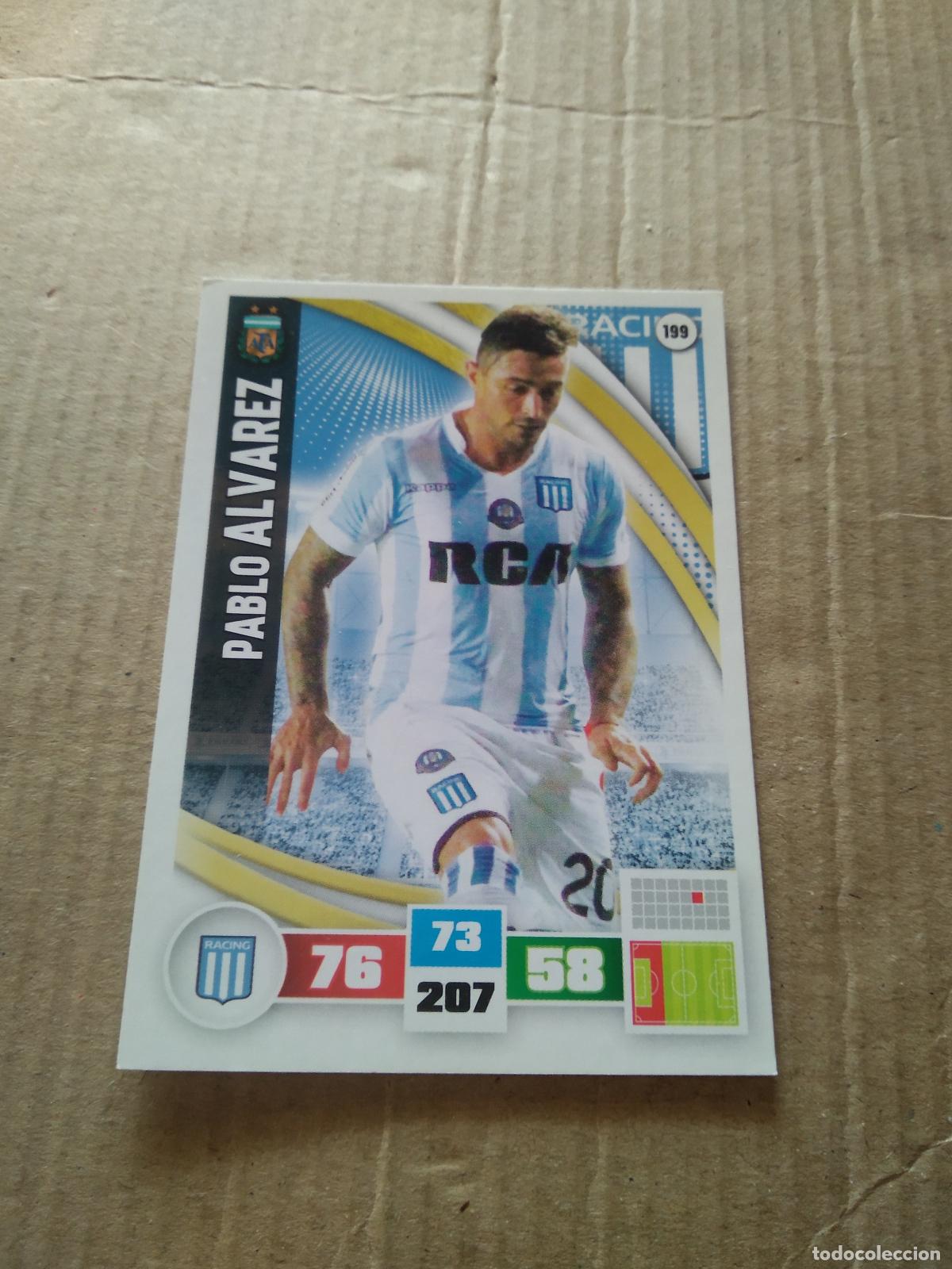Fu&szlig;ball-Sticker: 199 PABLO ALVAREZ RACING CROMO FUTBOL ARGENTINO PANINI LIGA ARGENTINA 2017 ADRENALYN