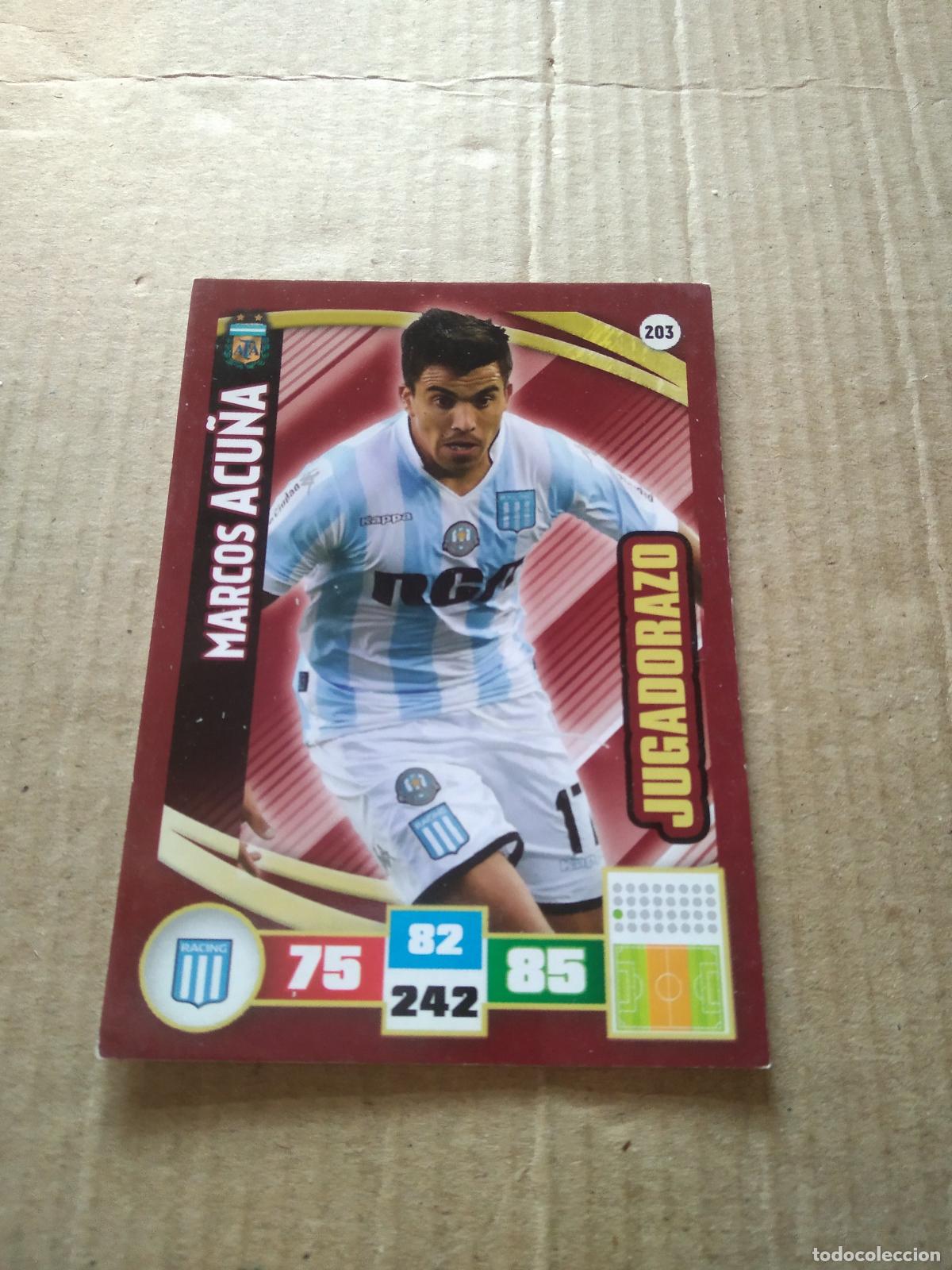 Fu&szlig;ball-Sticker: 203 MARCOS ACU&Ntilde;A RACING CROMO FUTBOL ARGENTINO PANINI LIGA ARGENTINA 2017 ADRENALYN