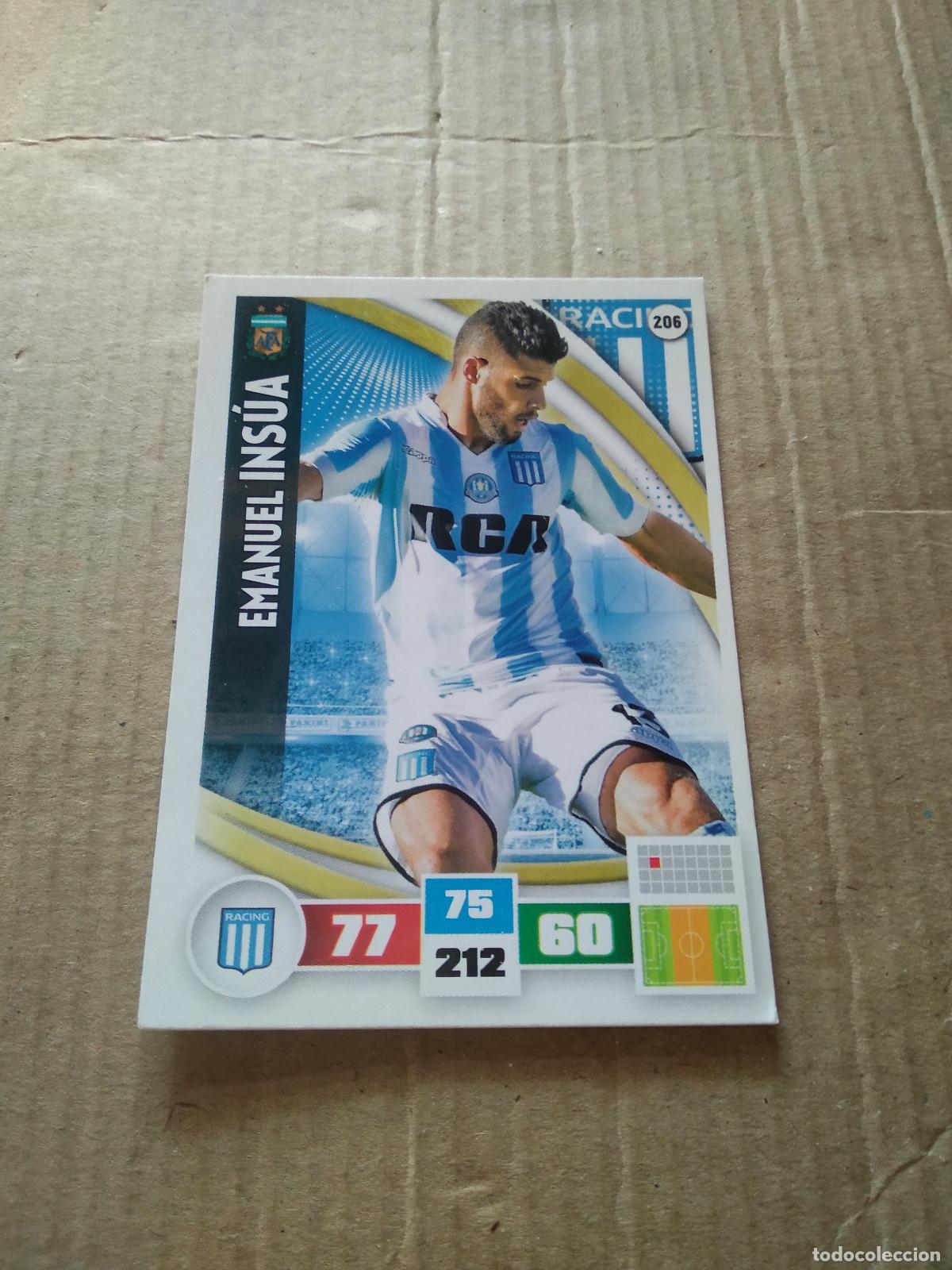 Fu&szlig;ball-Sticker: 206 EMANUEL INSUA RACING CROMO FUTBOL ARGENTINO PANINI LIGA ARGENTINA 2017 ADRENALYN