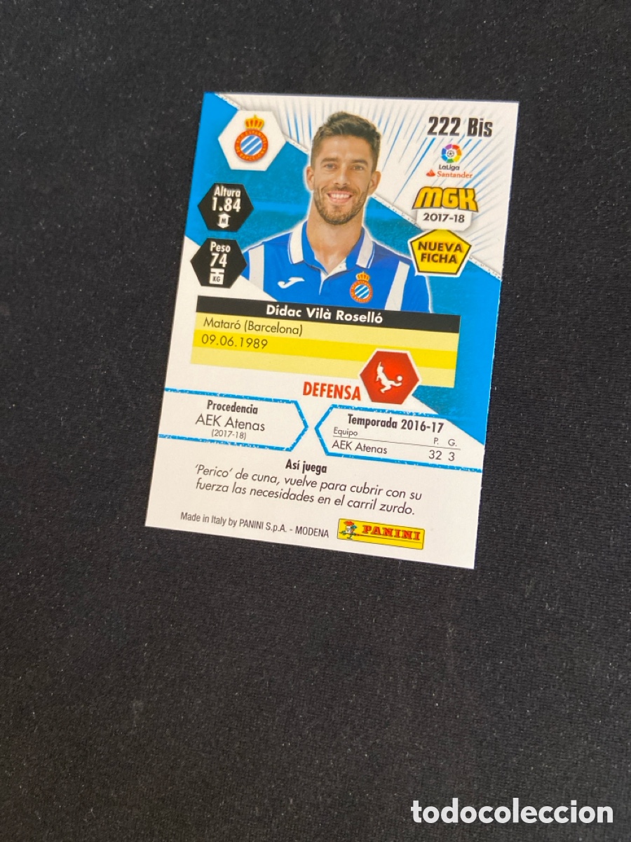 Cromos de f&uacute;tbol: D&Iacute;DAC 222 BIS (ESPANYOL) - Foto 2