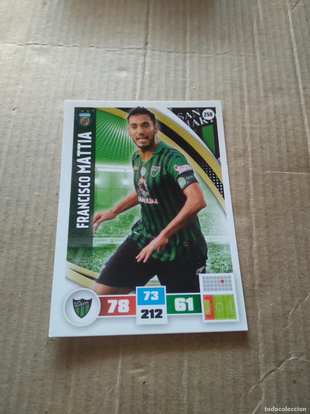 Cromos de F&uacute;tbol: 250 FRANCISCO MATTIA SAN MARTIN CROMO FUTBOL ARGENTINO PANINI LIGA ARGENTINA 2017 ADRENALYN