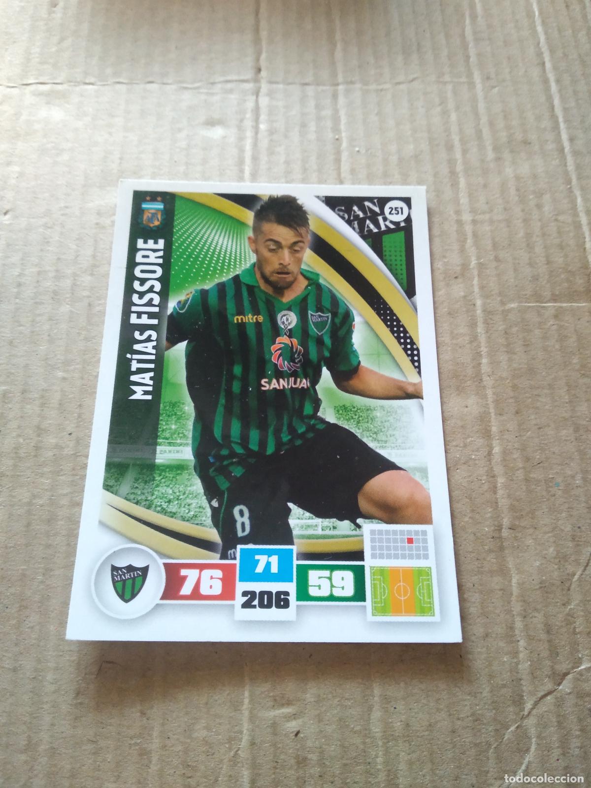 Football Stickers: 251 MATIAS FISSORE SAN MARTIN CROMO FUTBOL ARGENTINO PANINI LIGA ARGENTINA 2017 ADRENALYN