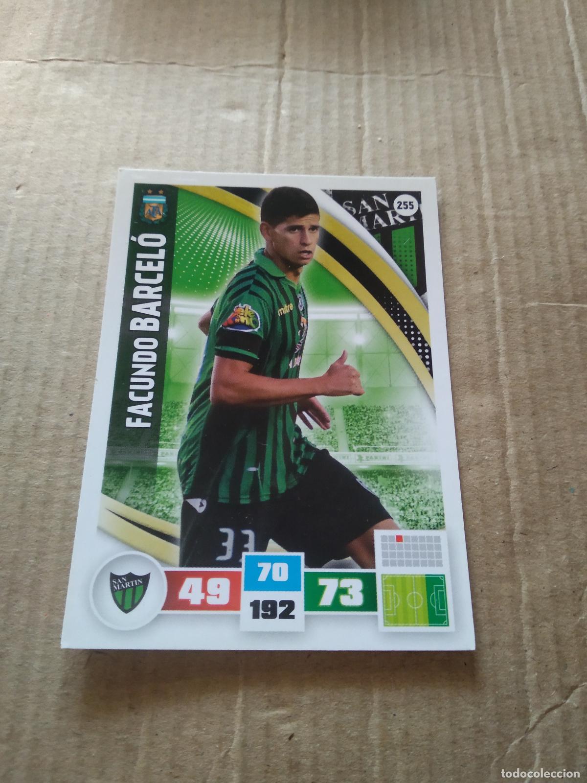 Football Stickers: 255 FACUNDO BARCELO SAN MARTIN CROMO FUTBOL ARGENTINO PANINI LIGA ARGENTINA 2017 ADRENALYN