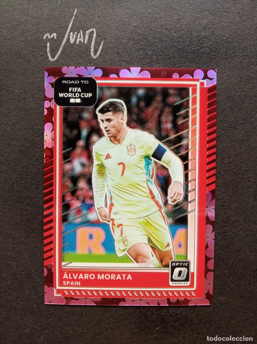 Cromos de F&uacute;tbol: 18 PARALELA OPTIC PLUM BLOSSOM MORATA ESPA&Ntilde;A COMO ⚽ PANINI &reg; DONRUSS ROAD FIFA WORLD CUP 2026 25 26