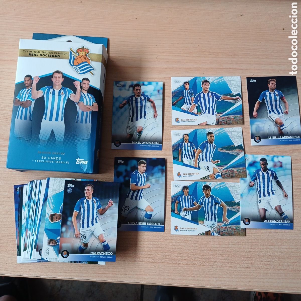 Cromos de F&uacute;tbol: SET COMPLETO TOPPS REAL SOCIEDAD SEASON 2021/22 50 CARTAS + CAJA
