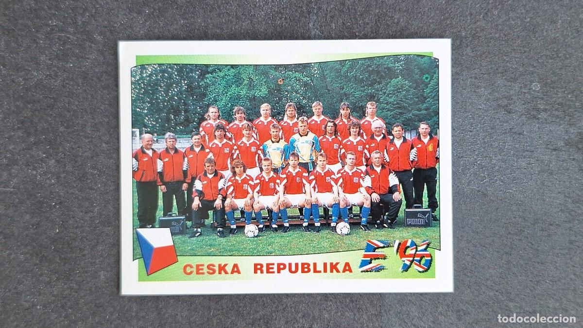 Cromos de F&uacute;tbol: L2 EQUIPO SELECCION REPUBLICA CHECA 216 EUROCOPA 1996 EURO 96 PANINI NUNCA PEGADO SIN PEGAR