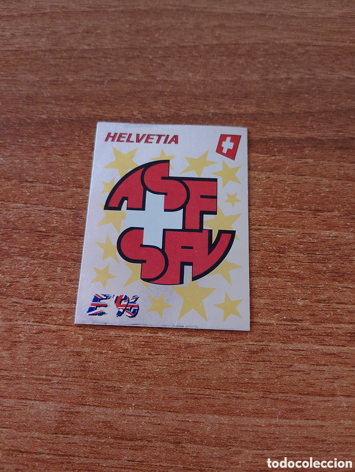 Football Stickers: N&deg;55 ESCUDO HELVETIA (SUIZA) EURO INGLATERRA 96 PANINI EUROPA 1996. NUNCA PEGADO