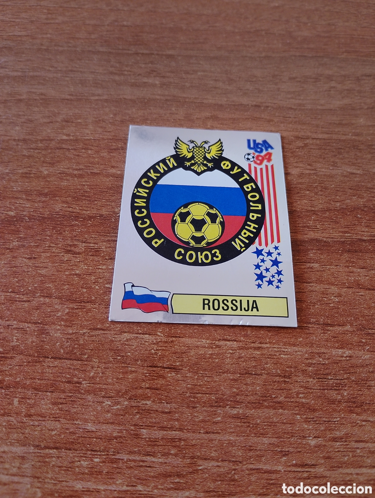 Cromos de Futebol: N&deg;115 Escudo Rossija (Rusia) Mundial USA 94 PANINI 1994. Nunca pegado, sin pegar